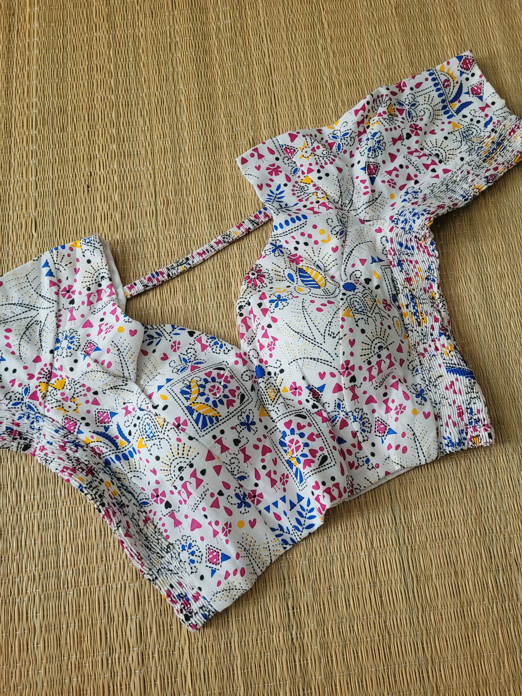 Stretchable Cotton Block Printed Blouse