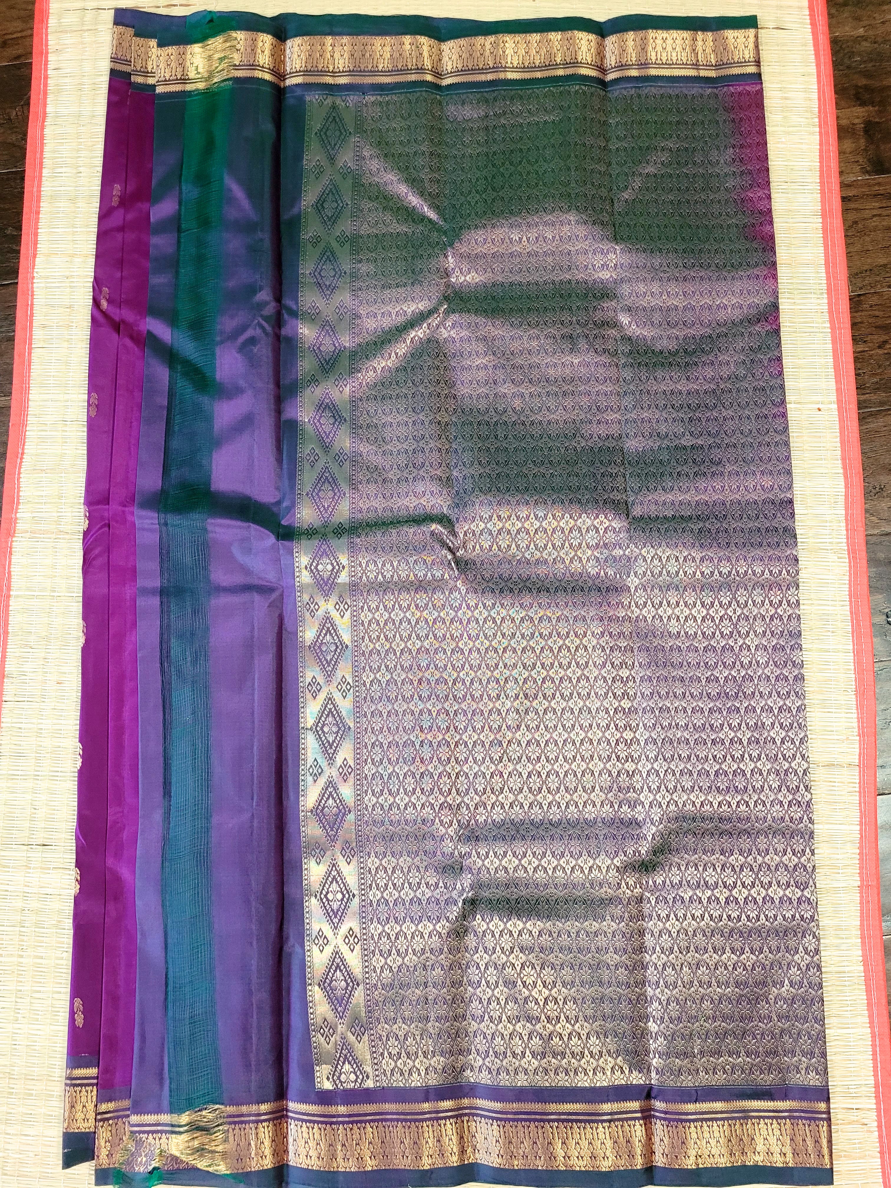 Purple Kanchipuram Handloom Silk Saree
