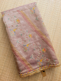 Crushed Tissue Saree With Embroidery