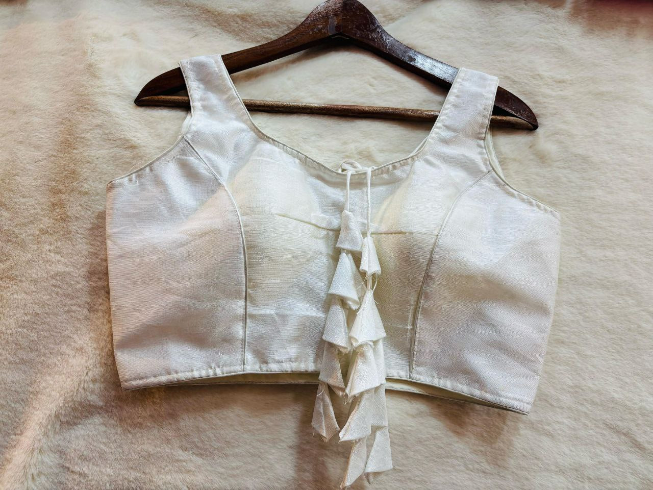 Raw Silk Sleeveless Blouse