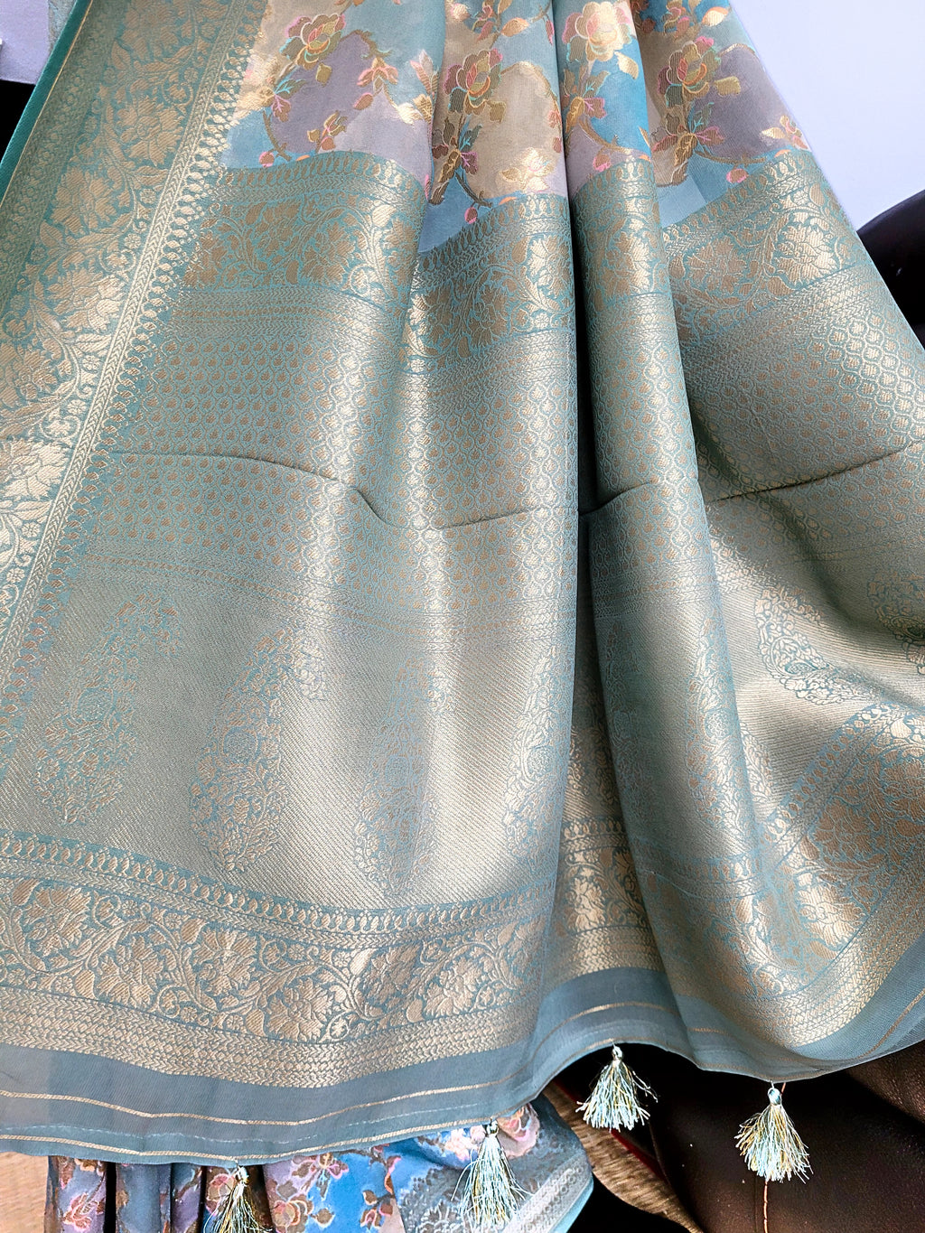 Pure Khadi Georgette Rangkat Saree