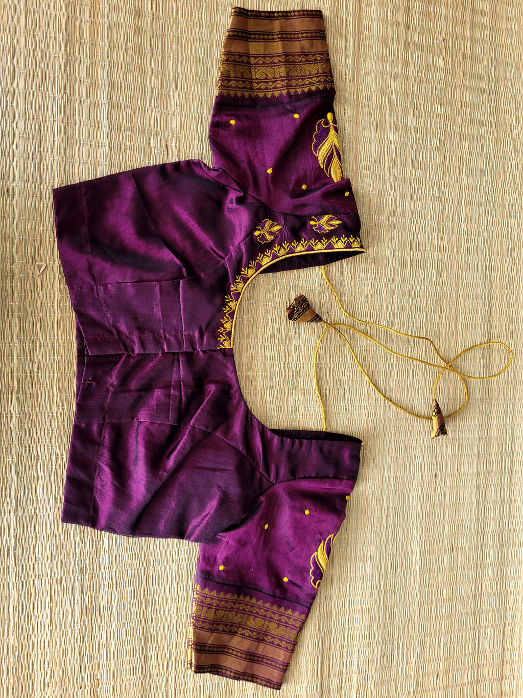 Honey Color Kanjivaram Sico Saree With Stitched Blouse