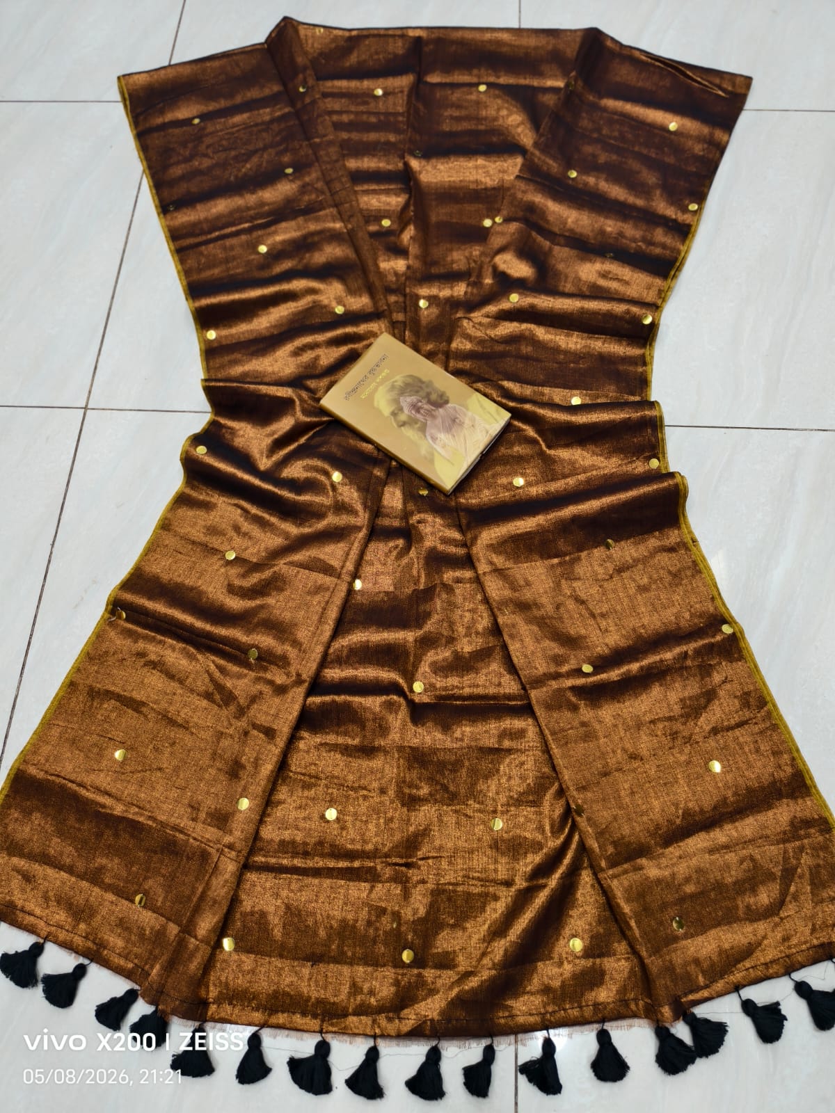 Copper Shaded Tissue Gini saree