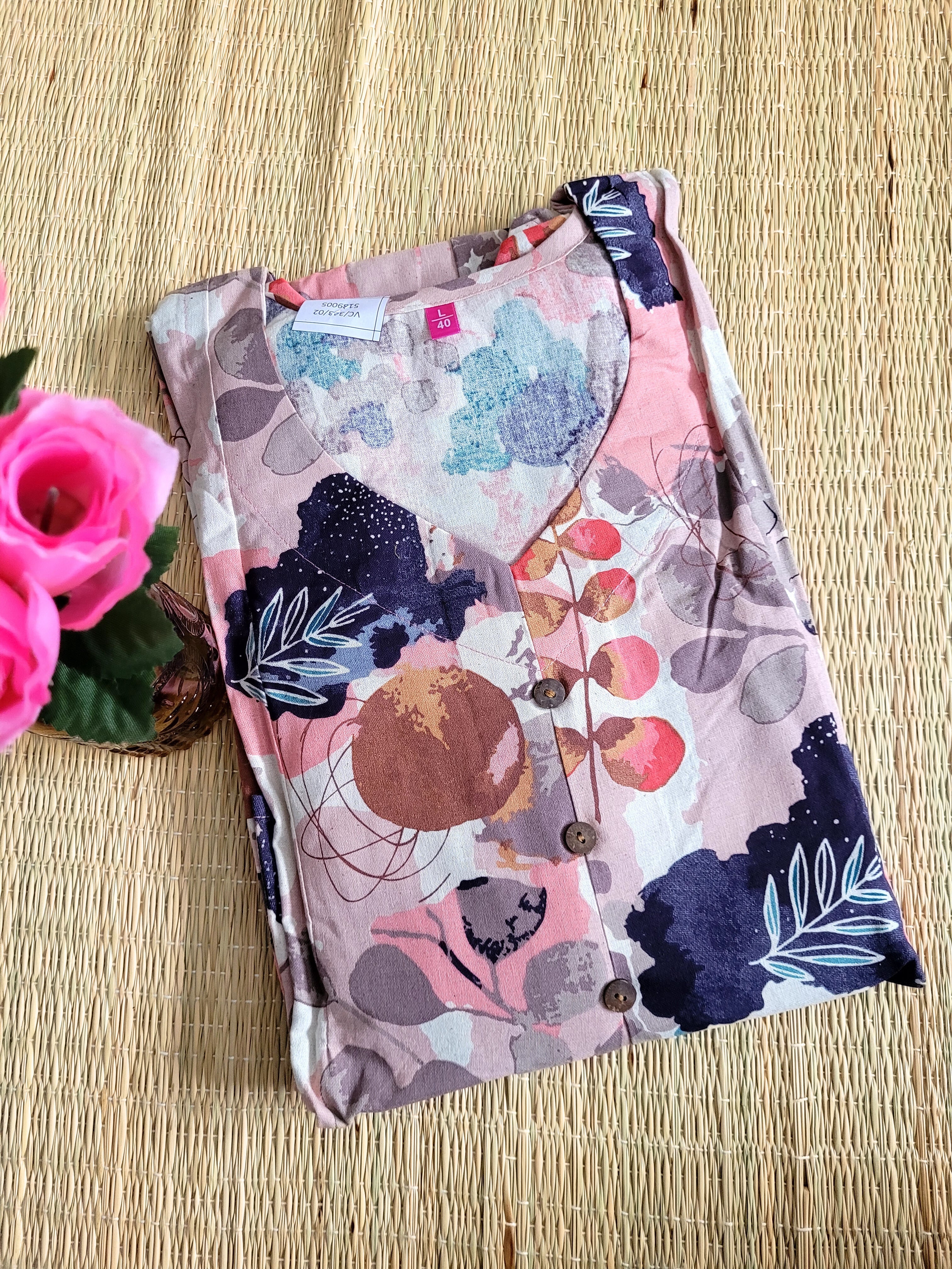 Cotton Printed A line Kurti With Pant