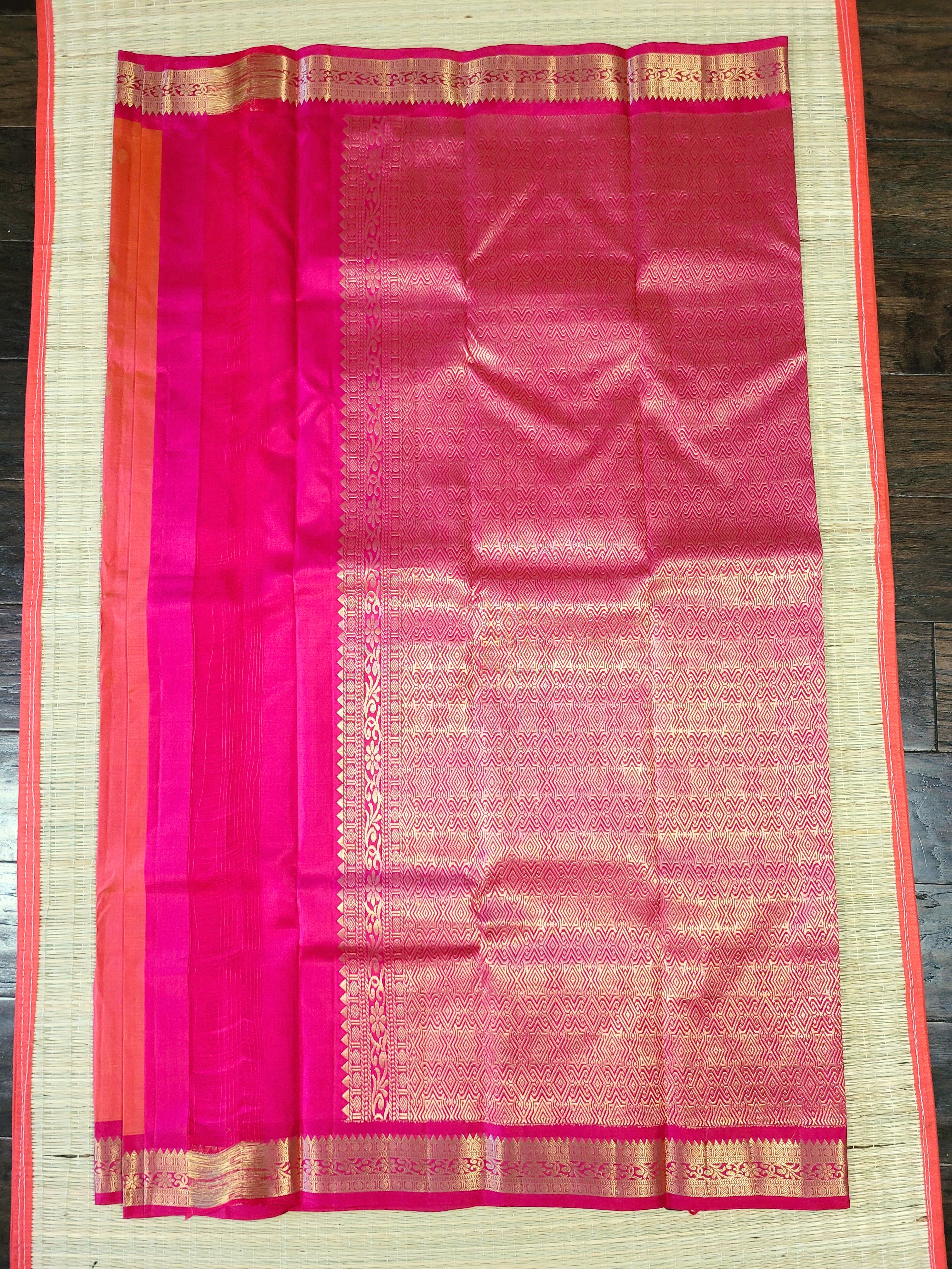 Orange Kanchipuram Handloom Silk Saree