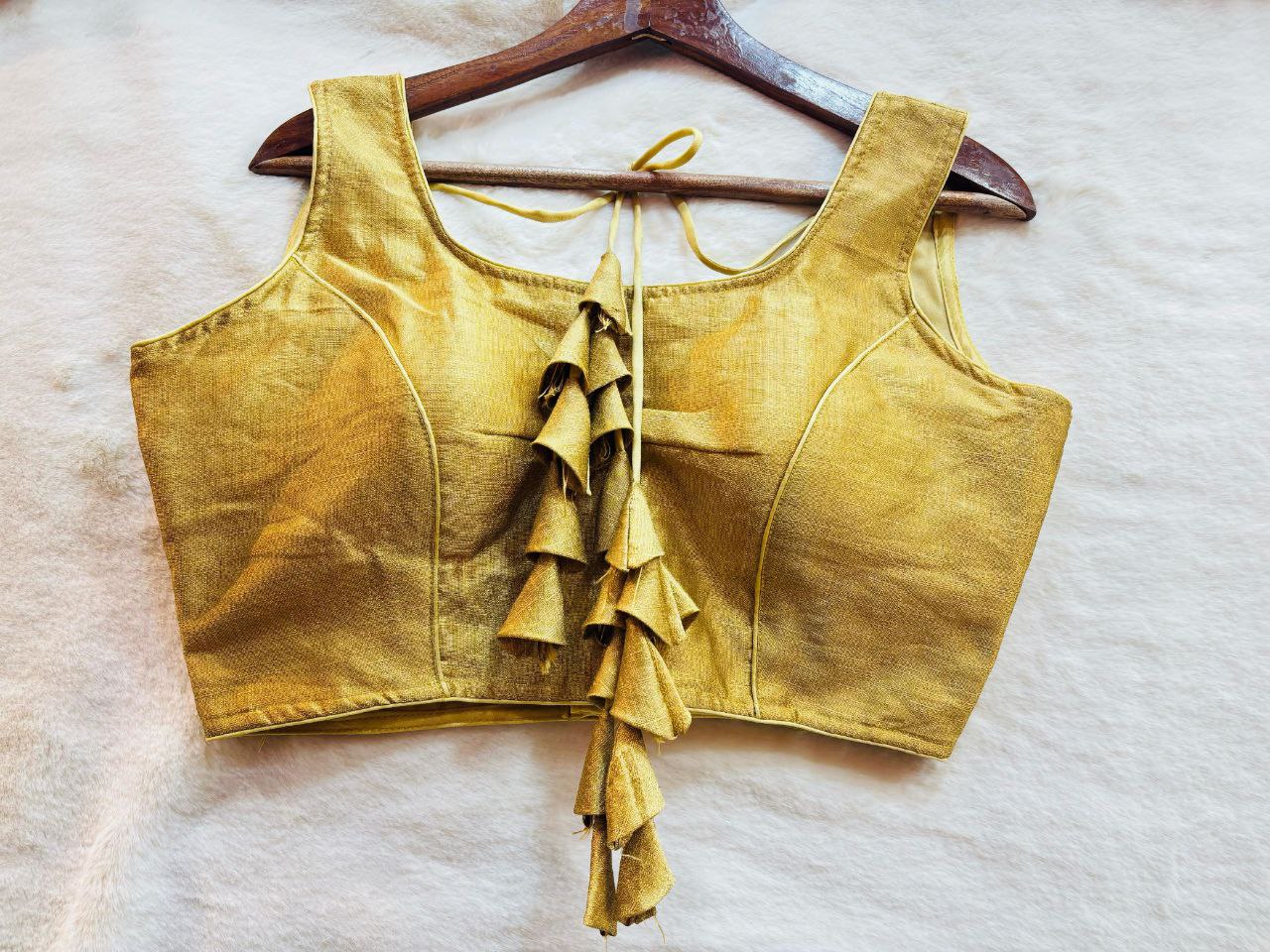Raw Silk Sleeveless Blouse