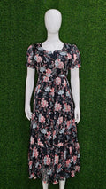 Black Printed Chiffon Gown