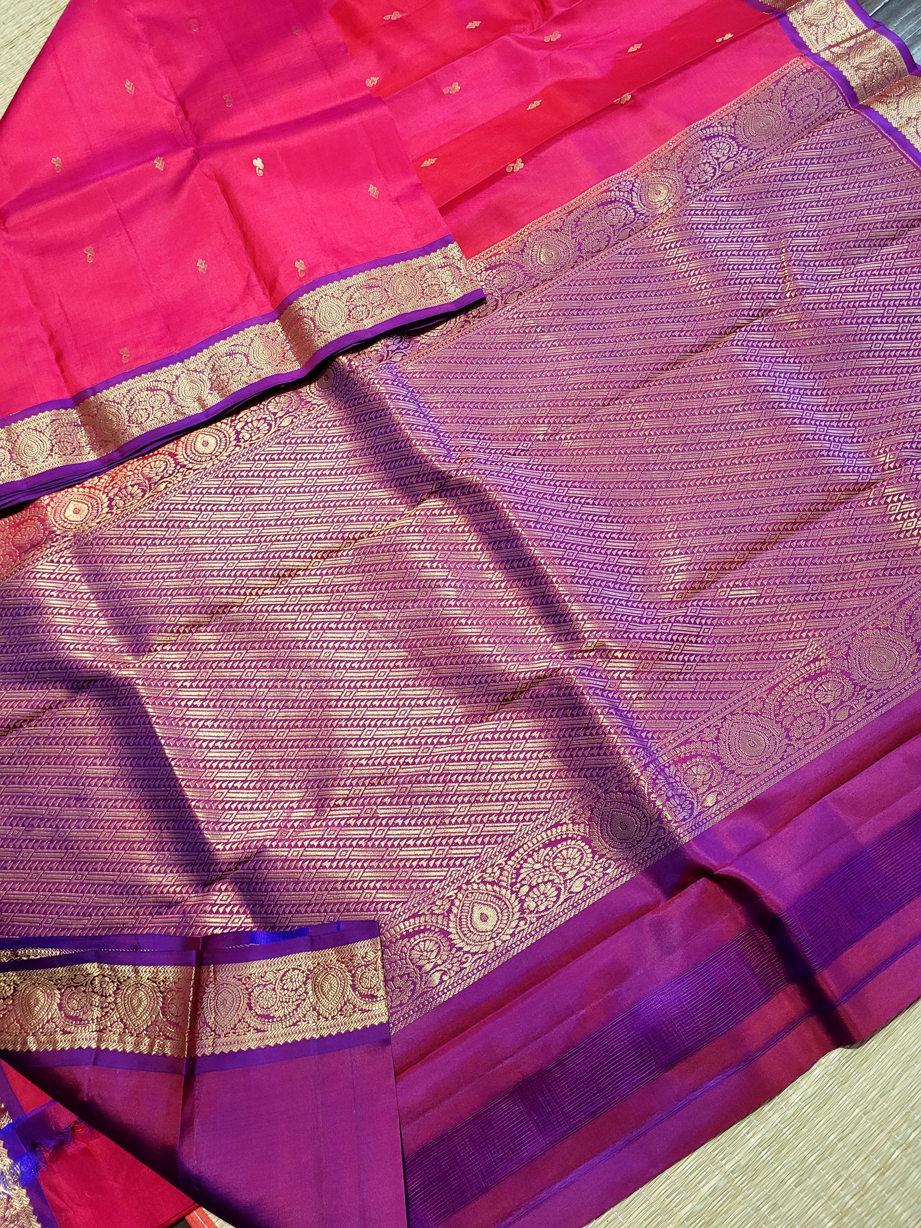 Rani Pink Kanchipuram Handloom Silk Saree