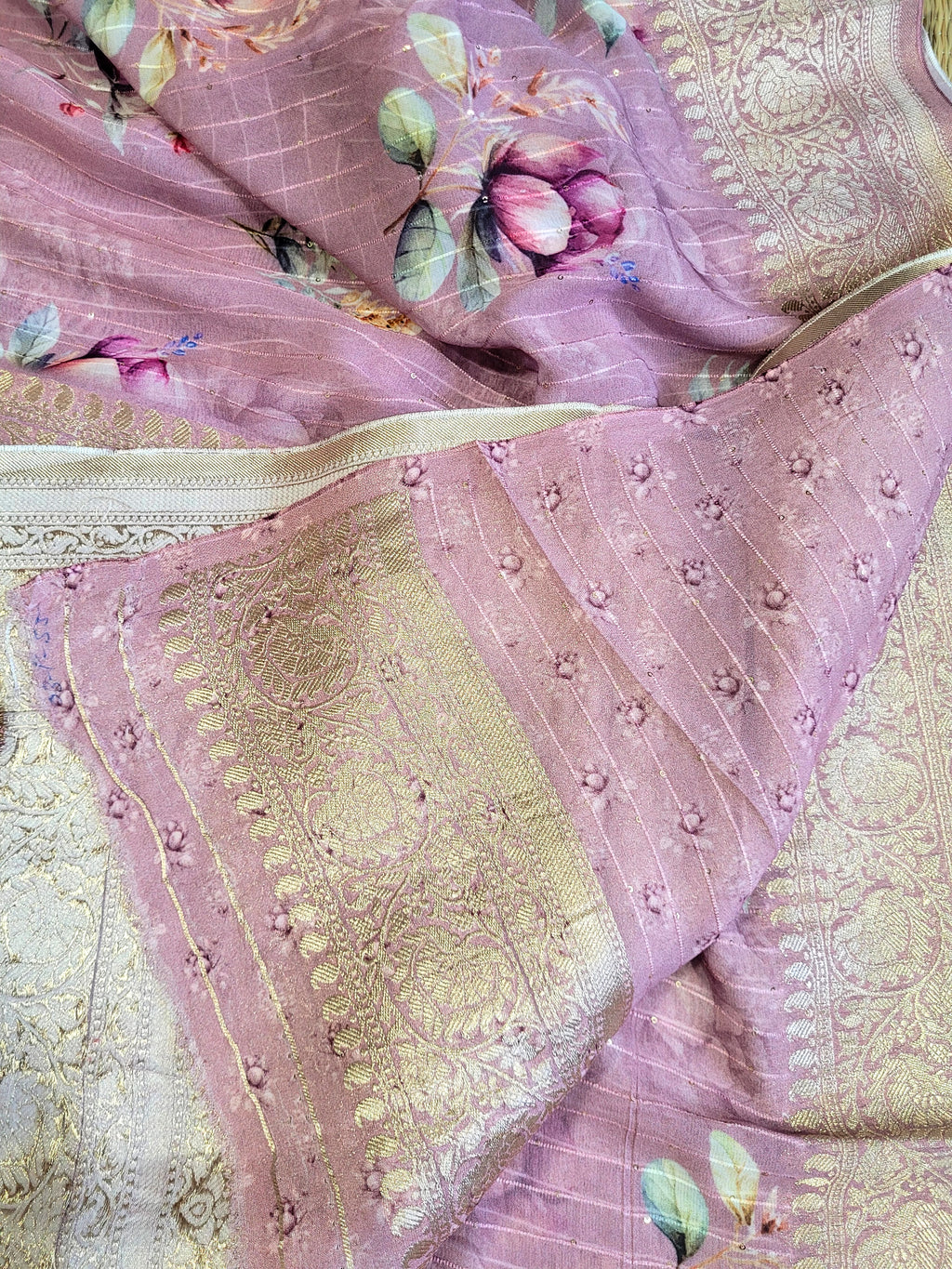 Banaras Georgette Printed Saree