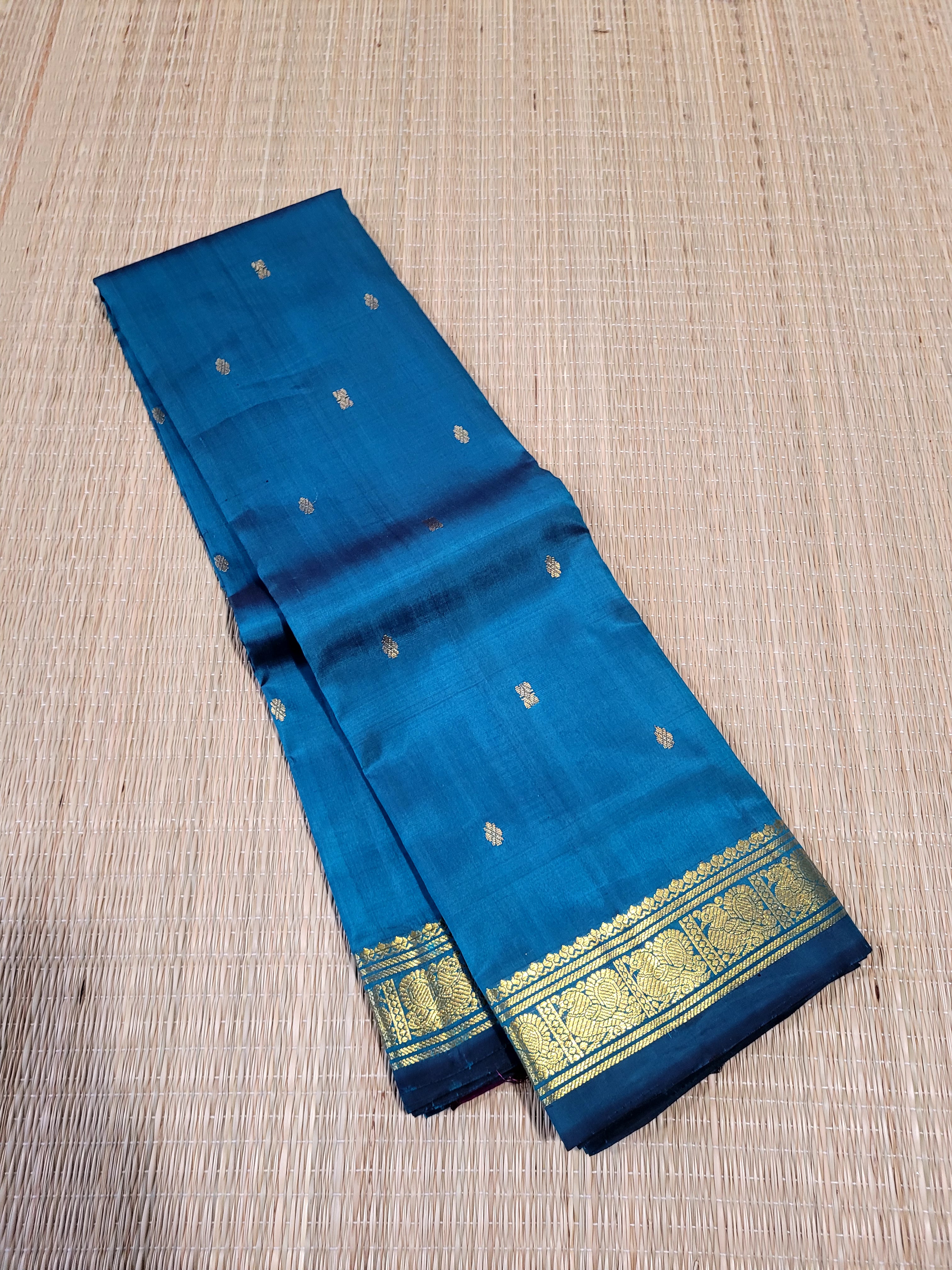 Blue Kanchipuram Handloom Silk Saree