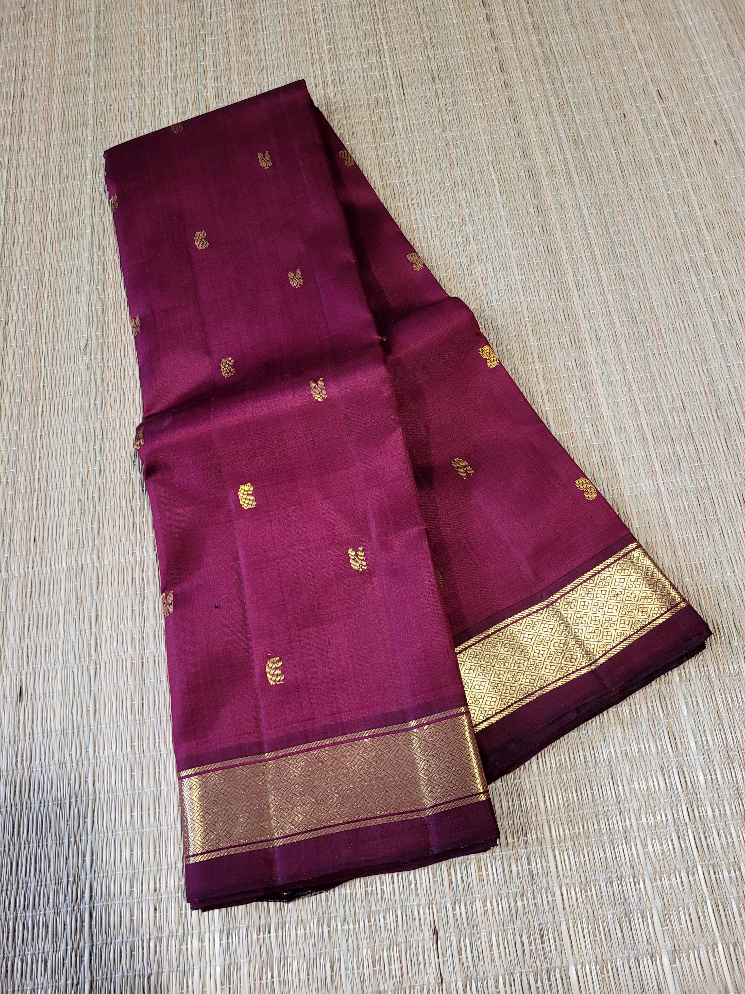 Maroon Kanchipuram Handloom Silk Saree