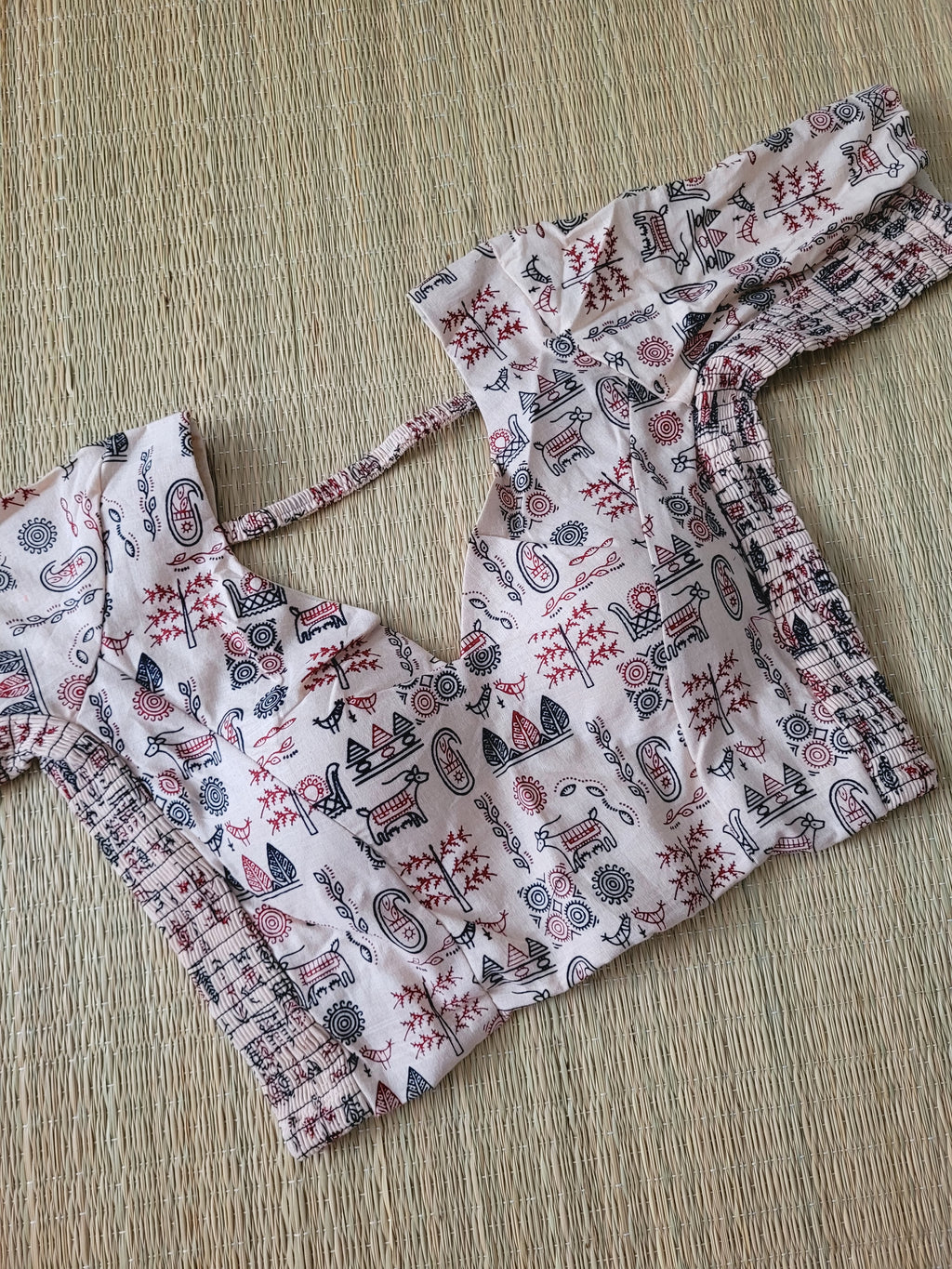 Stretchable Cotton Block Printed Blouse