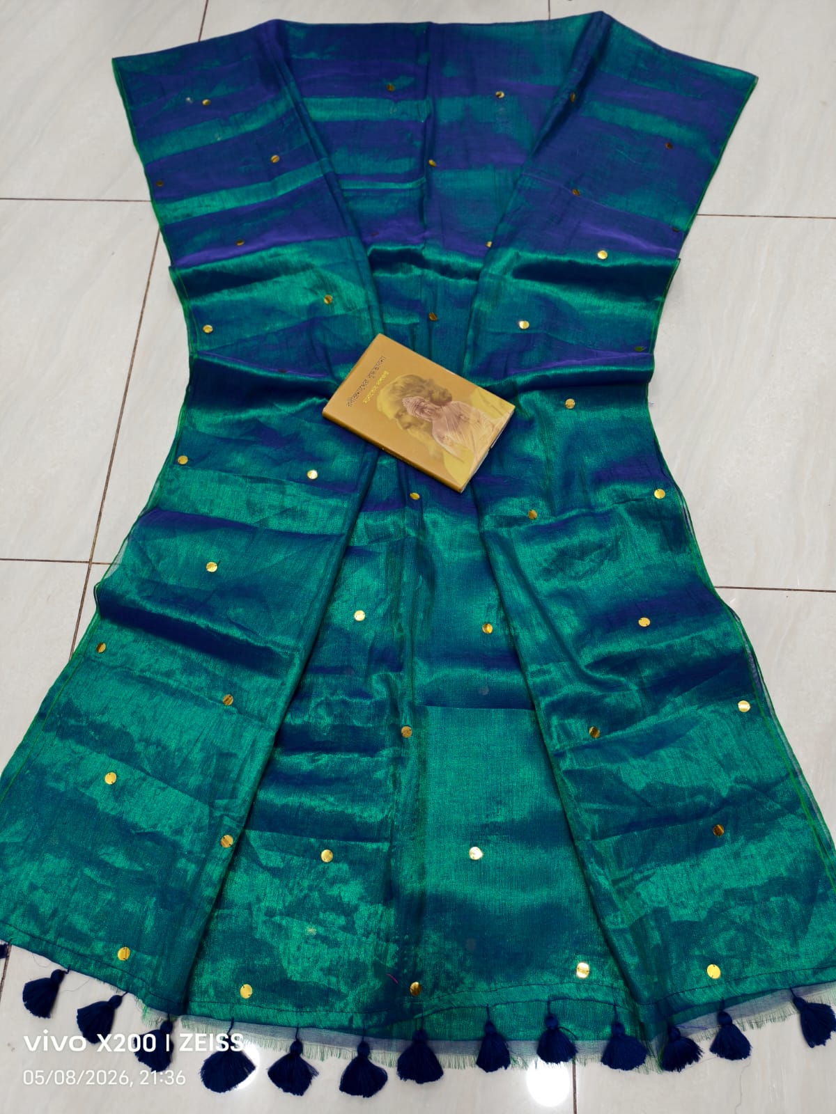 Peacock Shaded Tissue Gini Saree