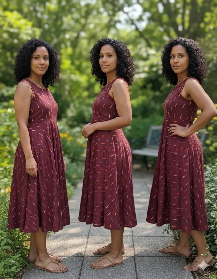 Ikkat Cotton Gown