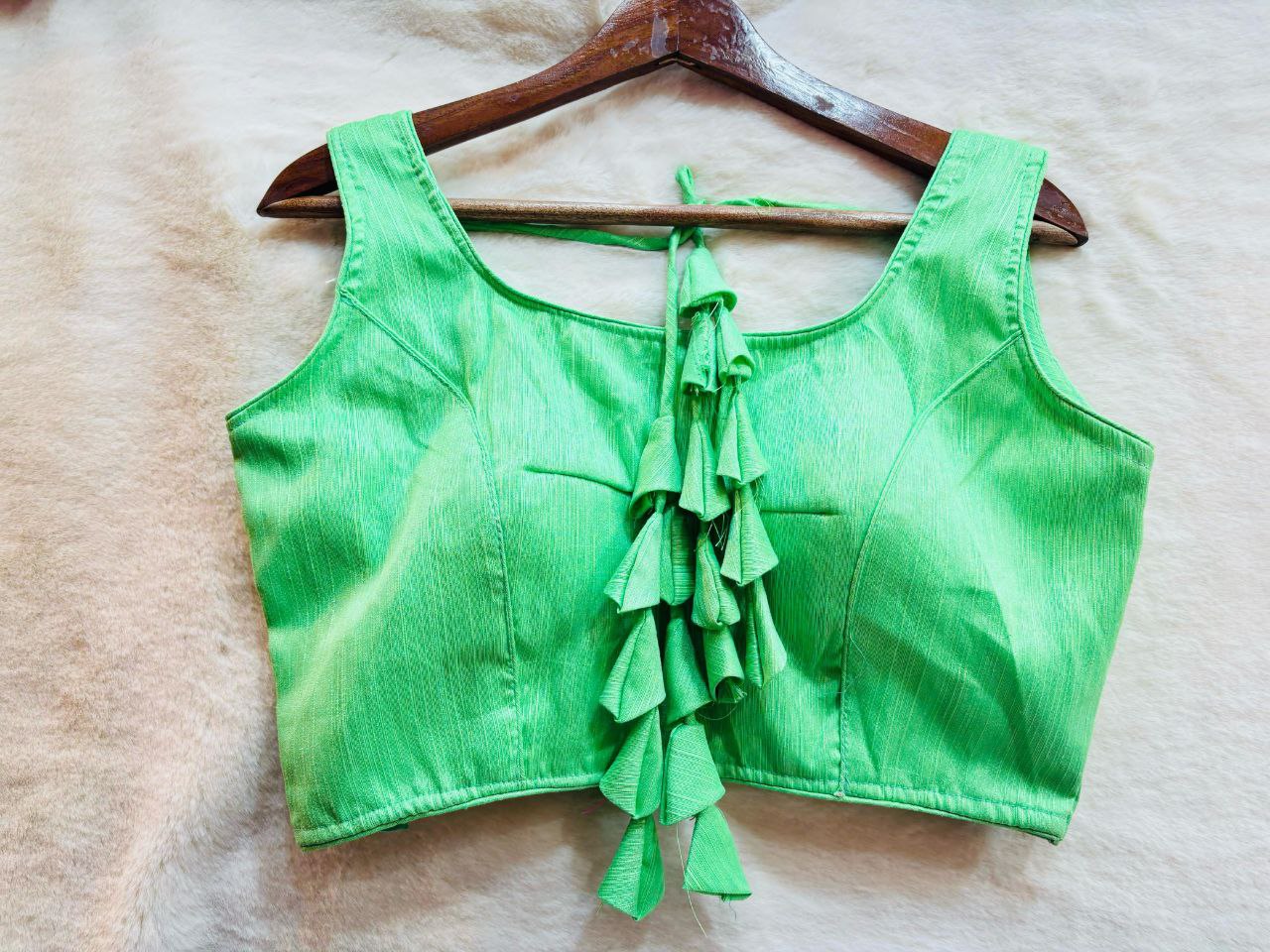 Raw Silk Sleeveless Blouse