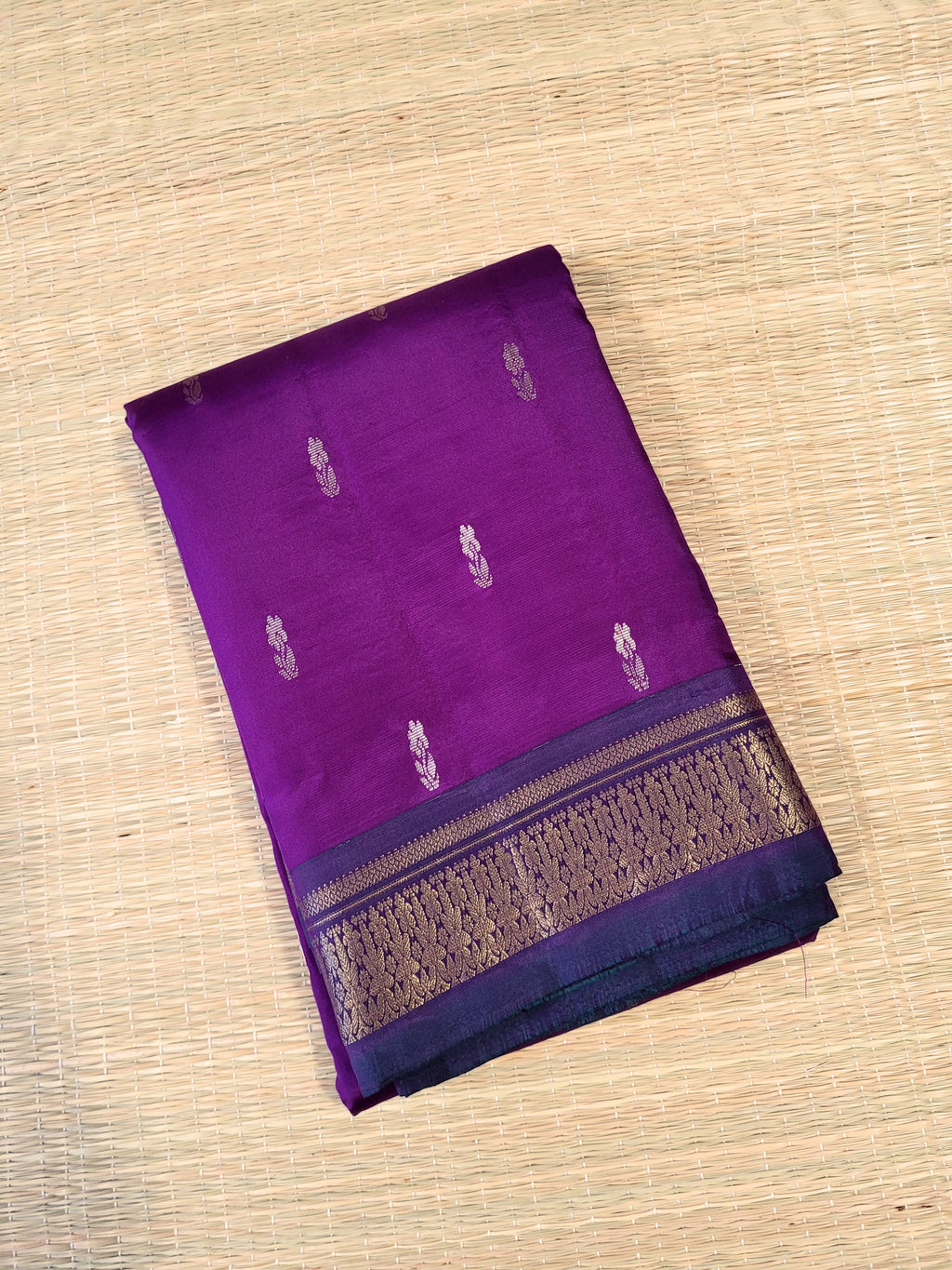 Purple Kanchipuram Handloom Silk Saree