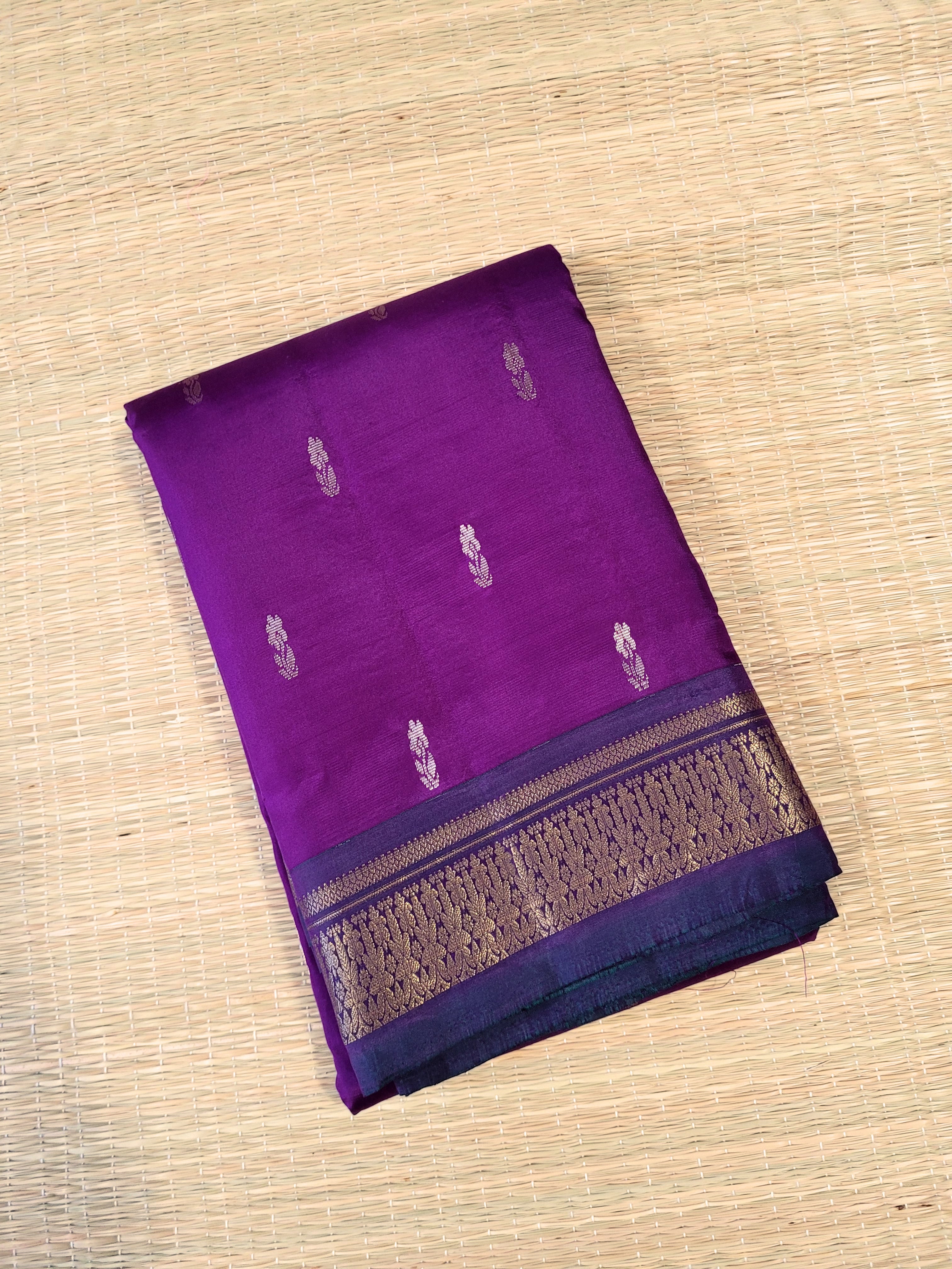 Purple Kanchipuram Handloom Silk Saree