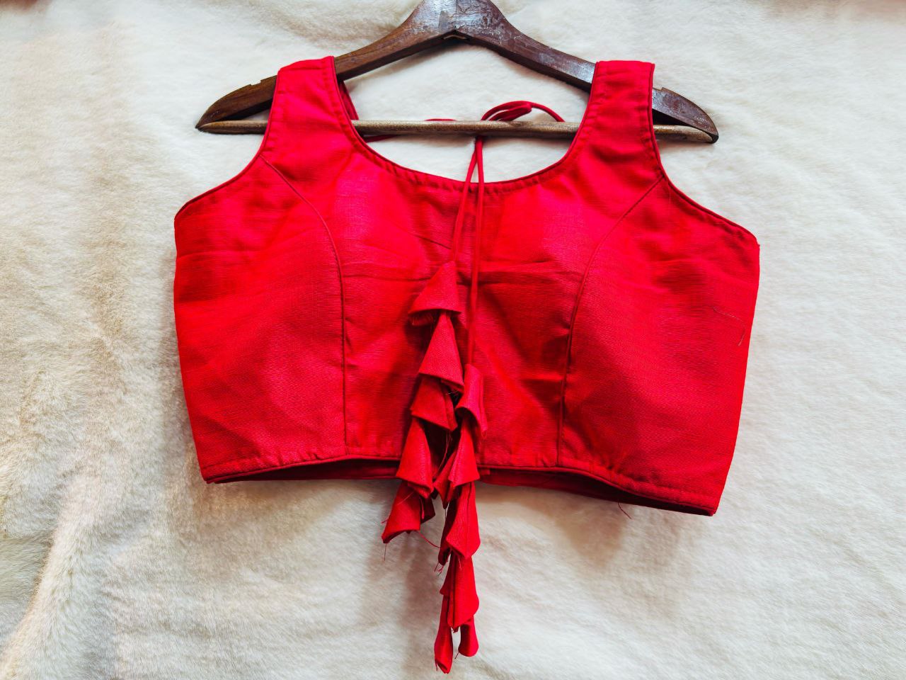 Raw Silk Sleeveless Blouse