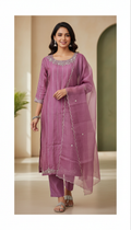 Salwar Suit With Organza Dupatta