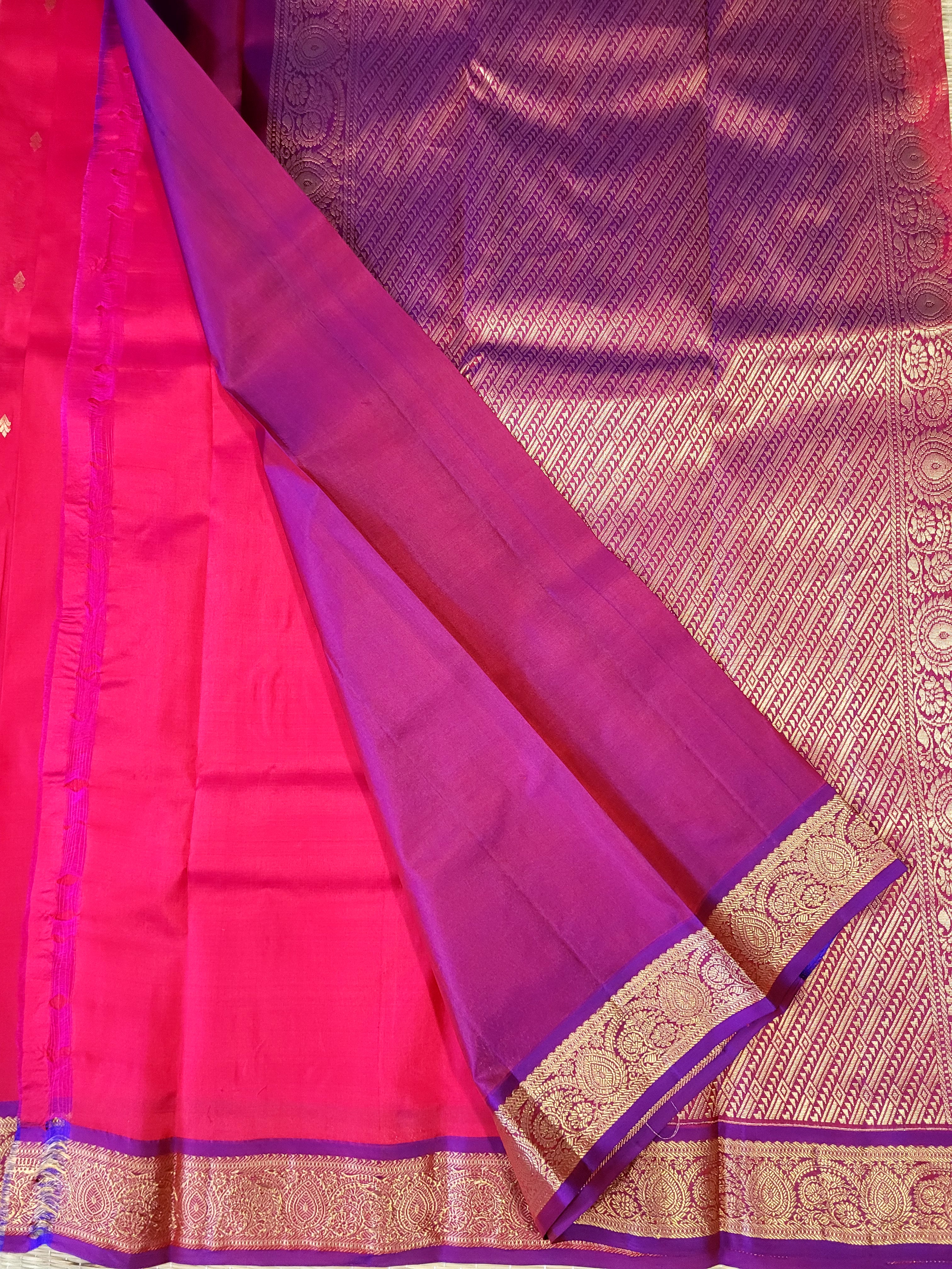 Rani Pink Kanchipuram Handloom Silk Saree