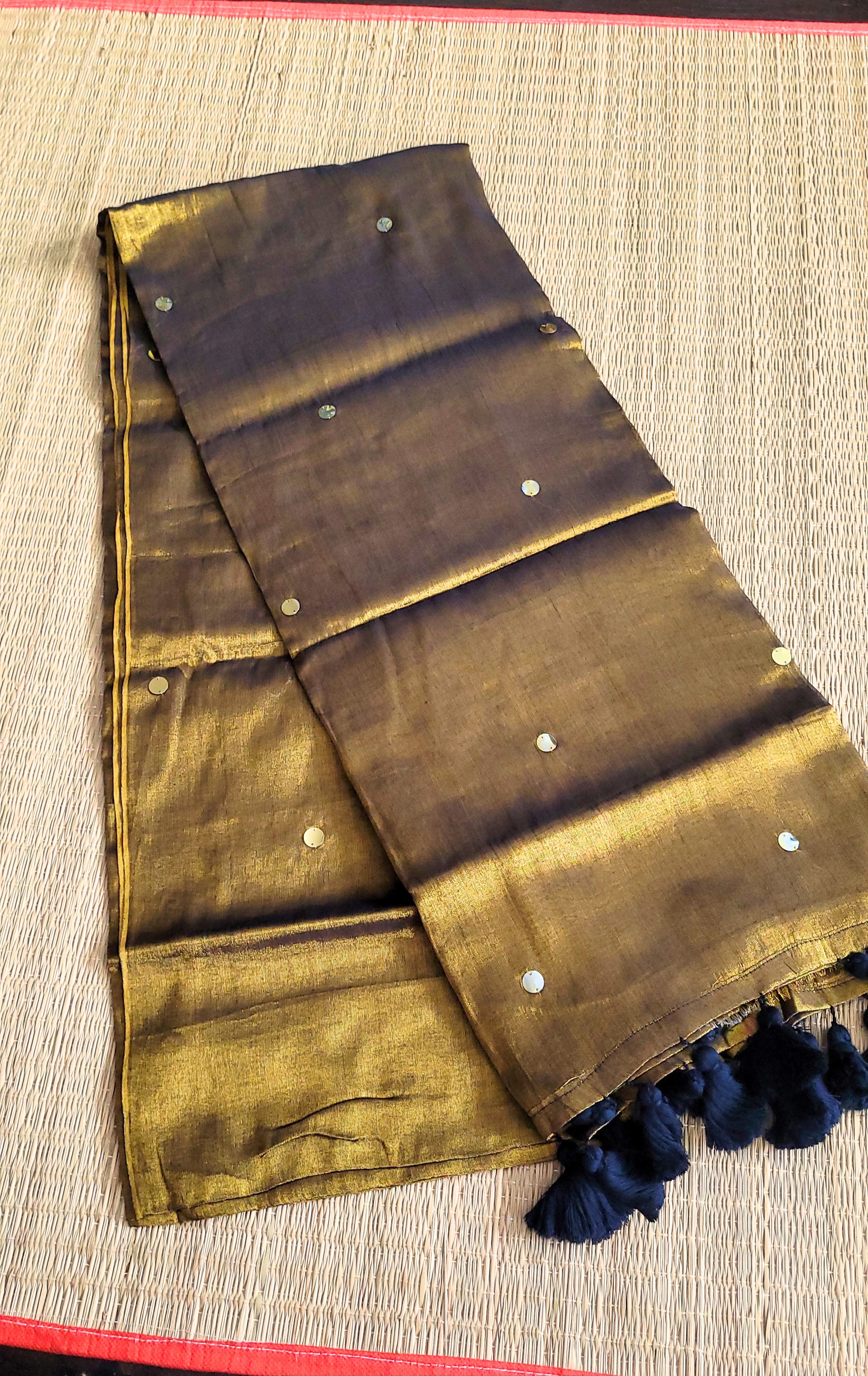 Copper Shaded Tissue Gini saree