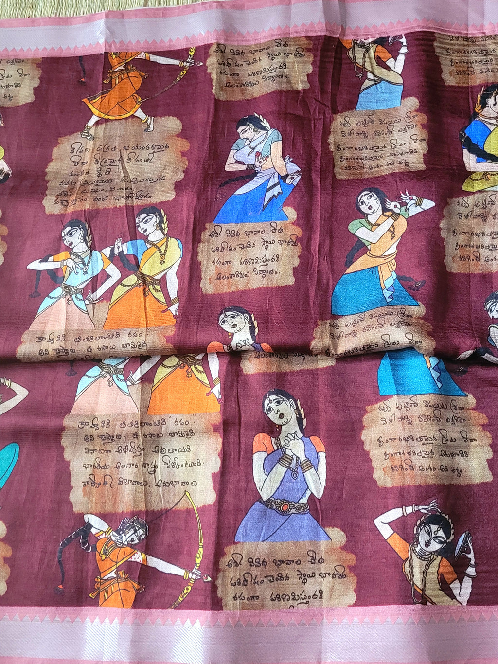 Mangalagiri Saree With Printed Blouse