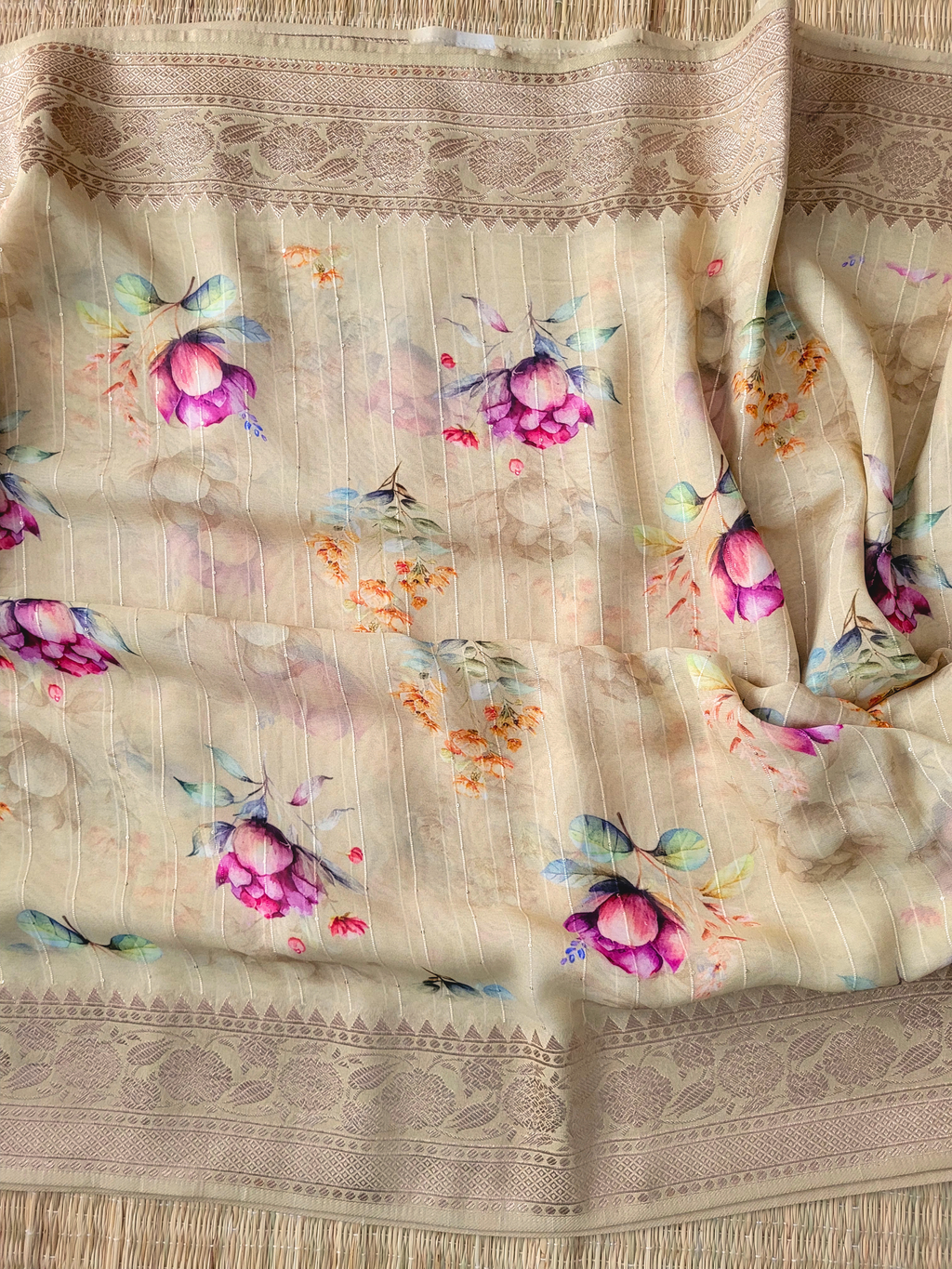 Banaras Georgette Printed Saree