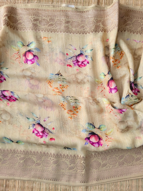 Banaras Georgette Printed Saree