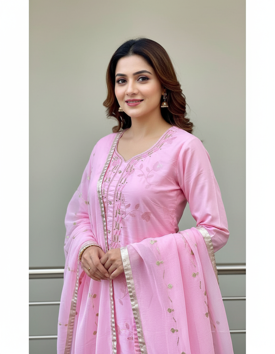 Salwar Suit With Chiffon Dupatta