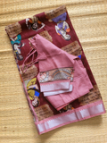 Mangalagiri Saree With Printed Blouse