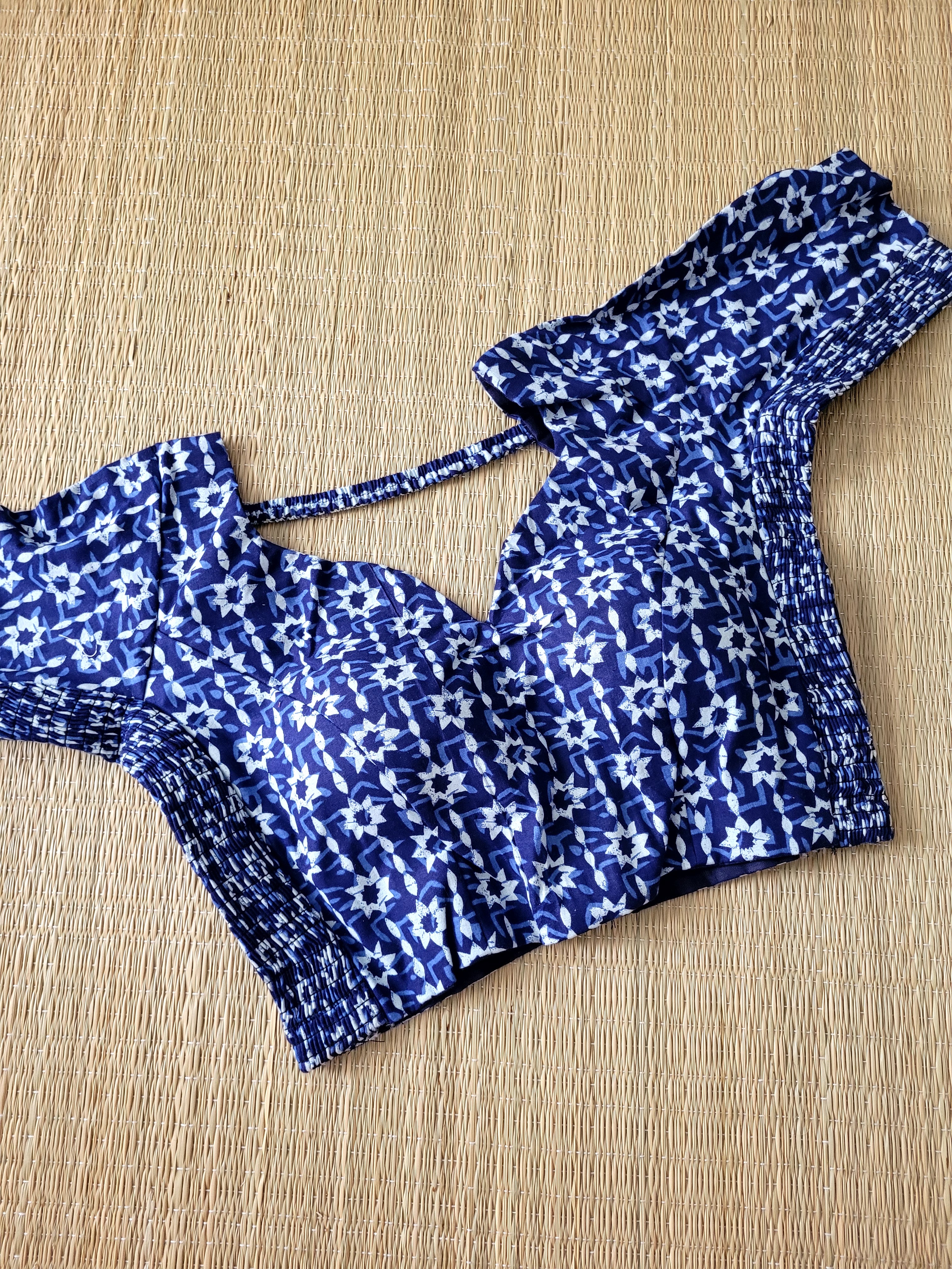 Stretchable Cotton Block Printed Blouse