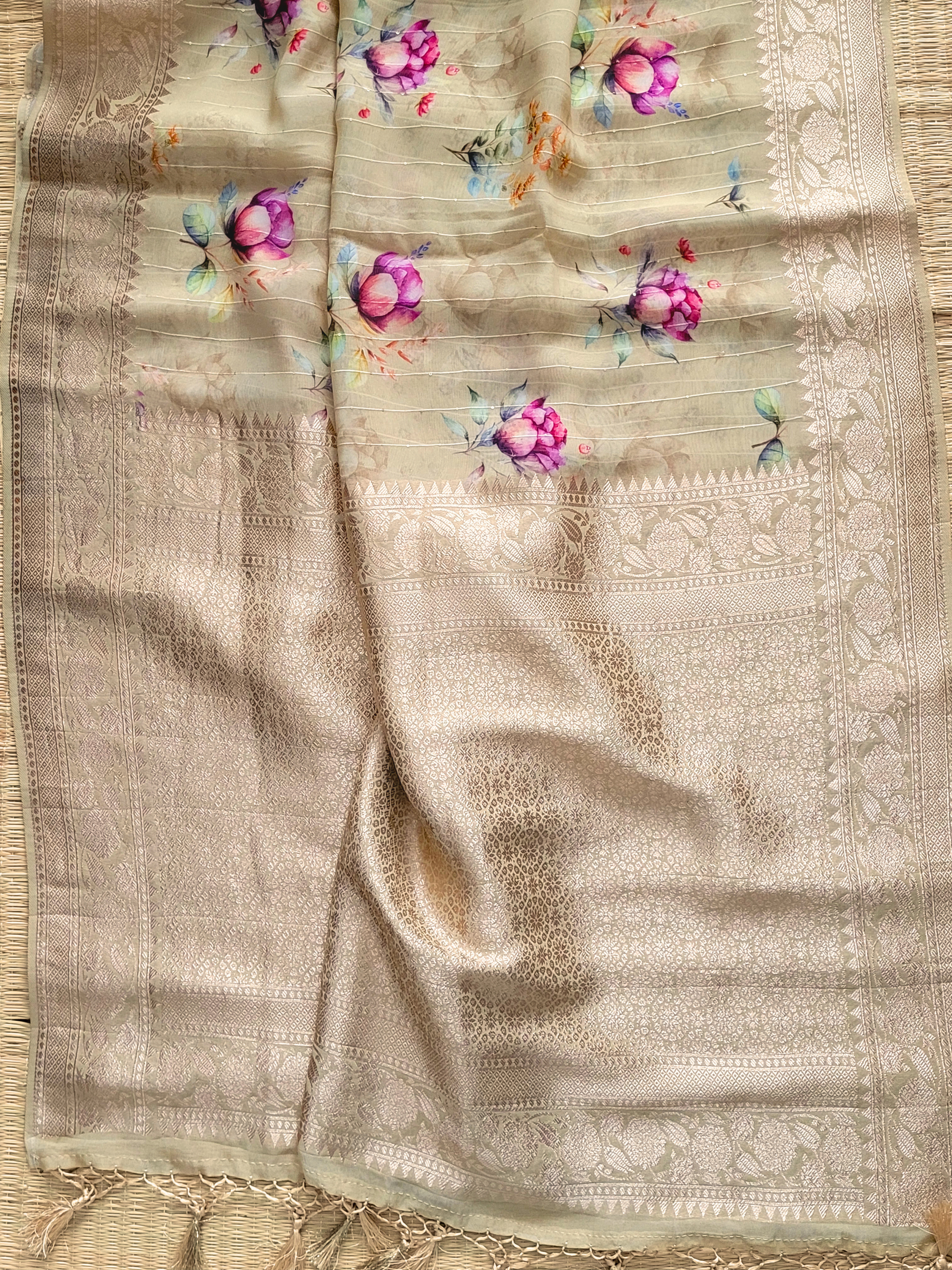 Banaras Georgette Printed Saree