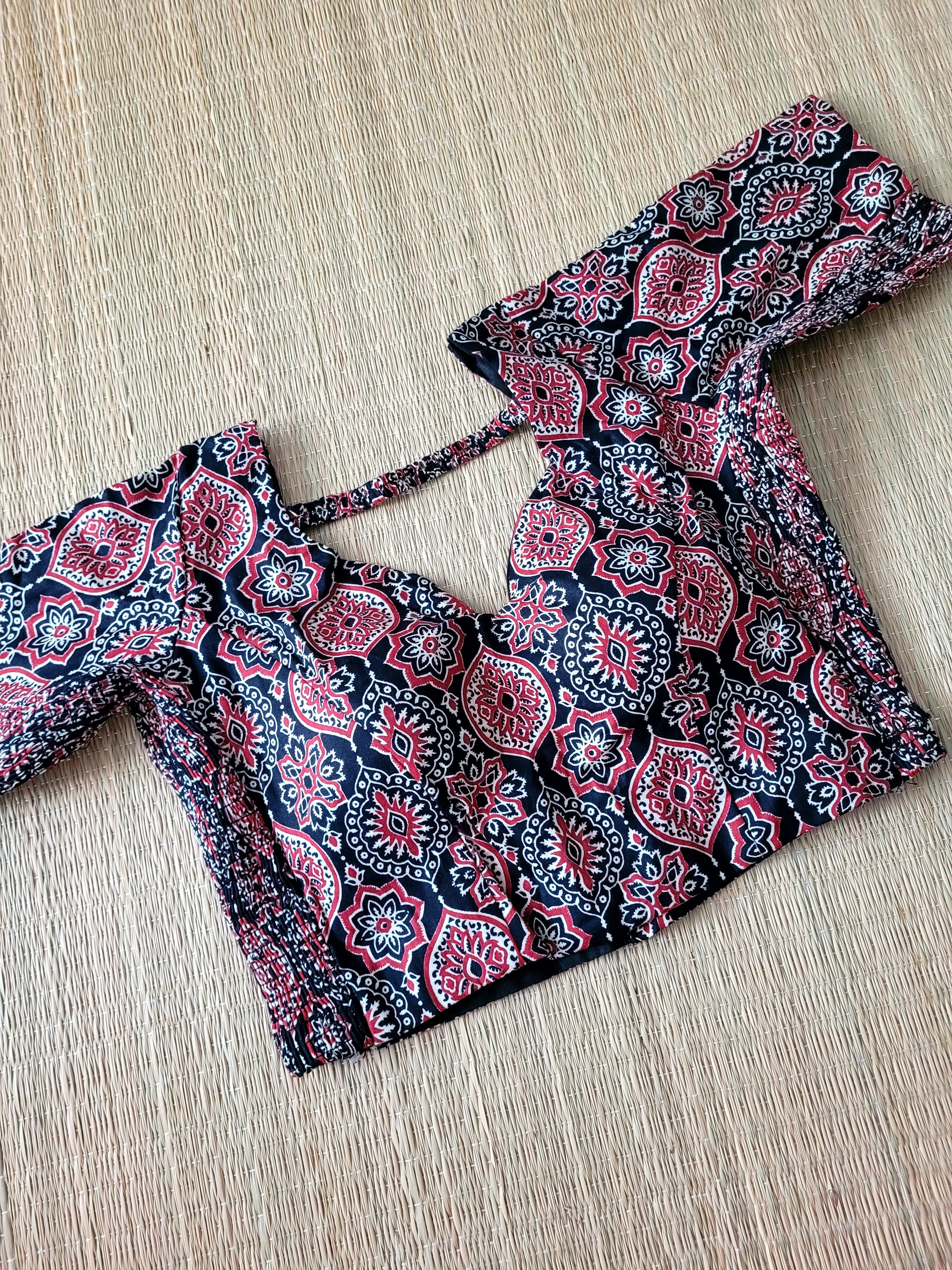 Stretchable Cotton Block Printed Blouse