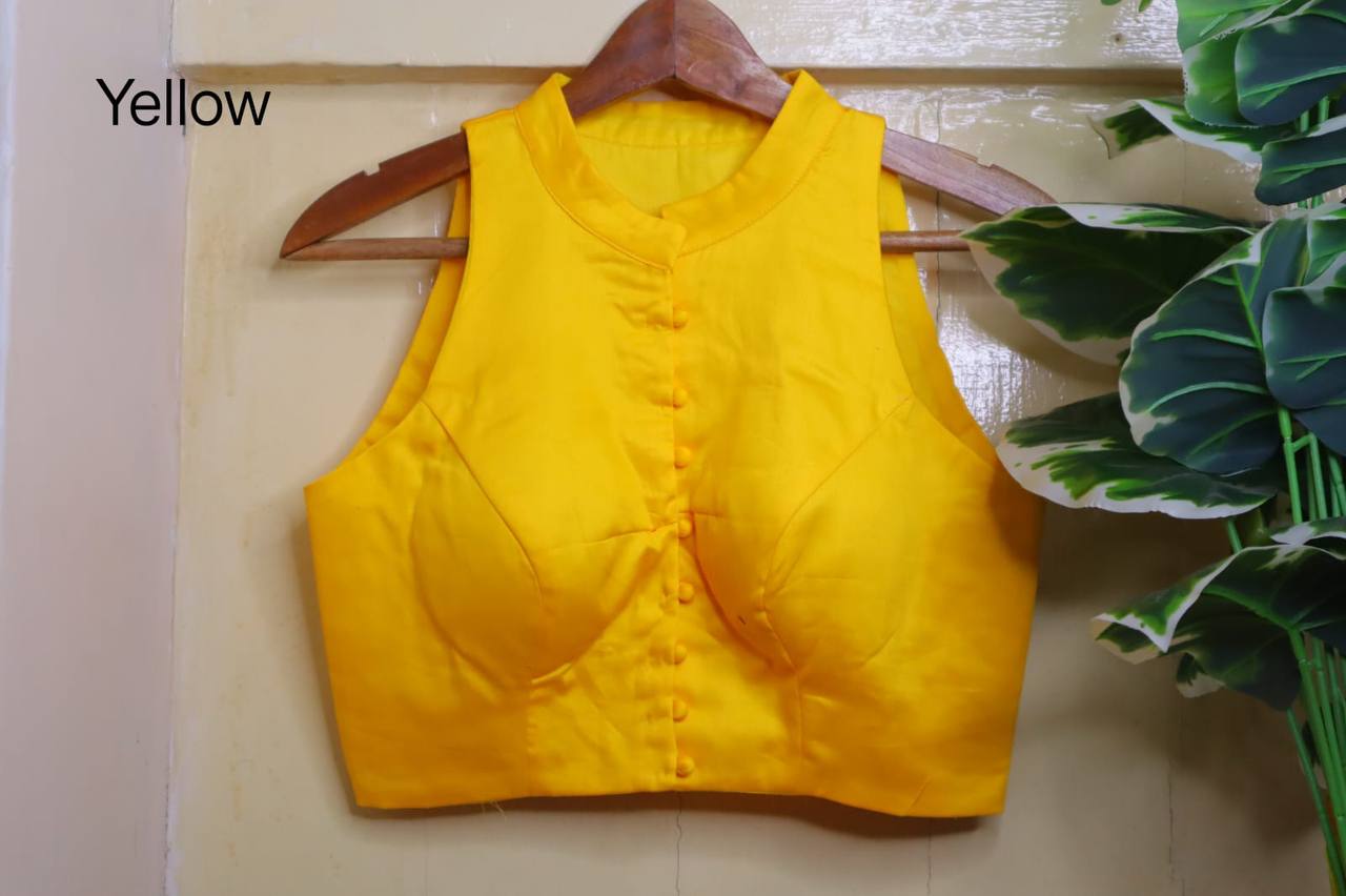 Cotton Silk High Neck Blouse