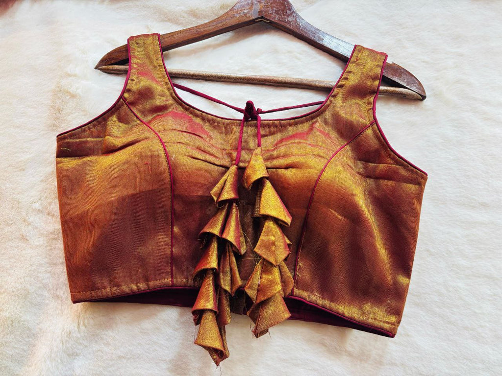 Raw Silk Sleeveless Blouse