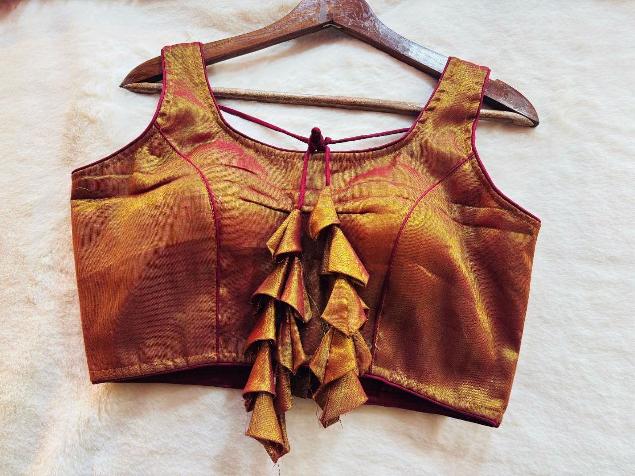 Raw Silk Sleeveless Blouse