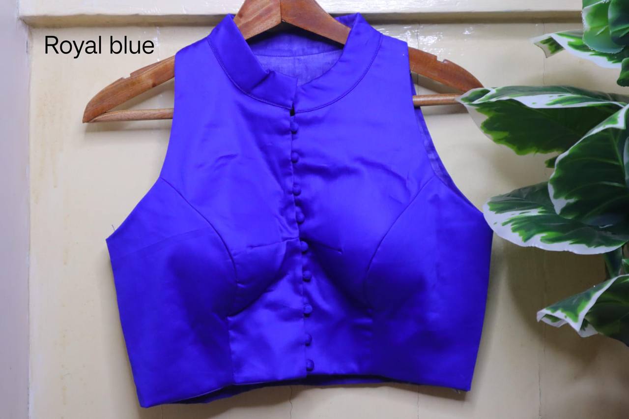 Cotton Silk High Neck Blouse