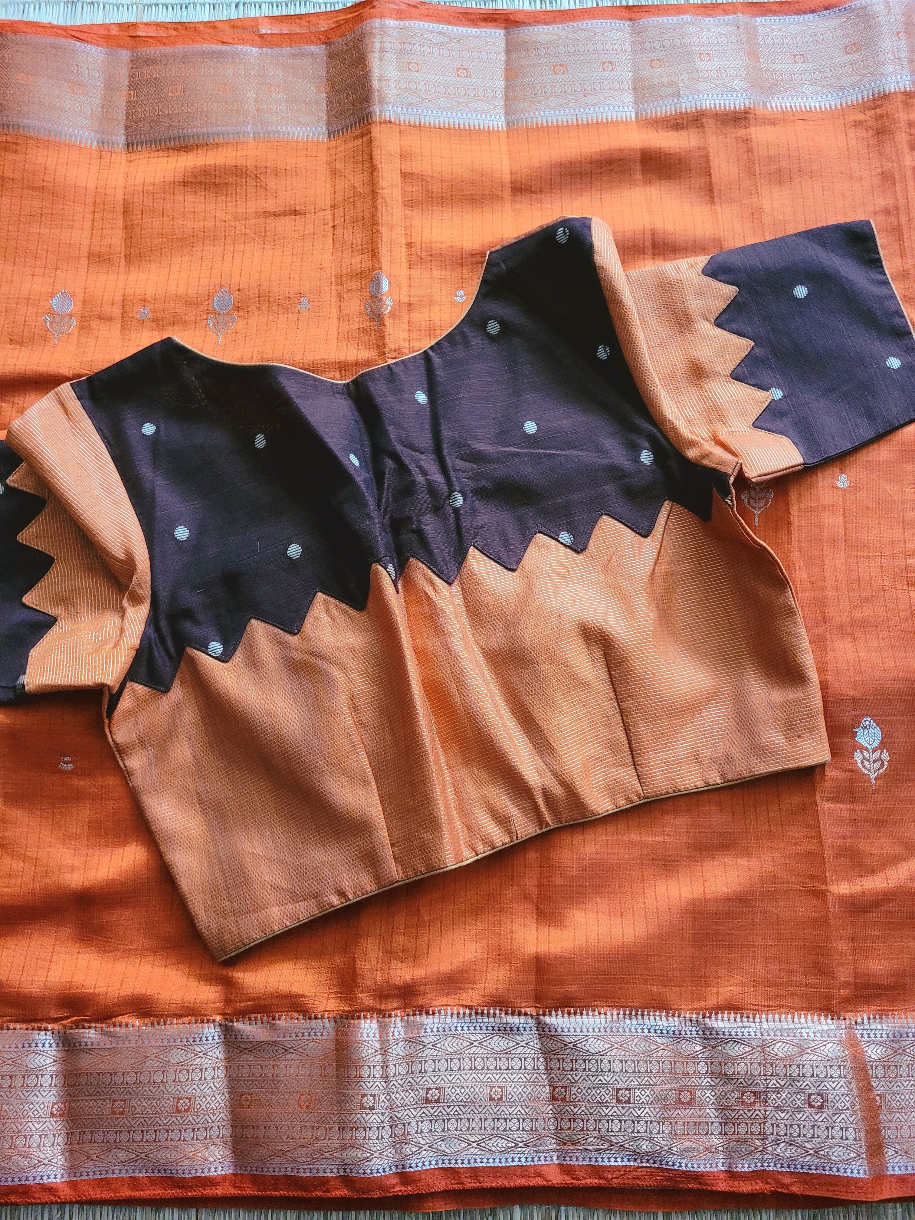 Semi Silk Saree With Pre-stitched Blouse