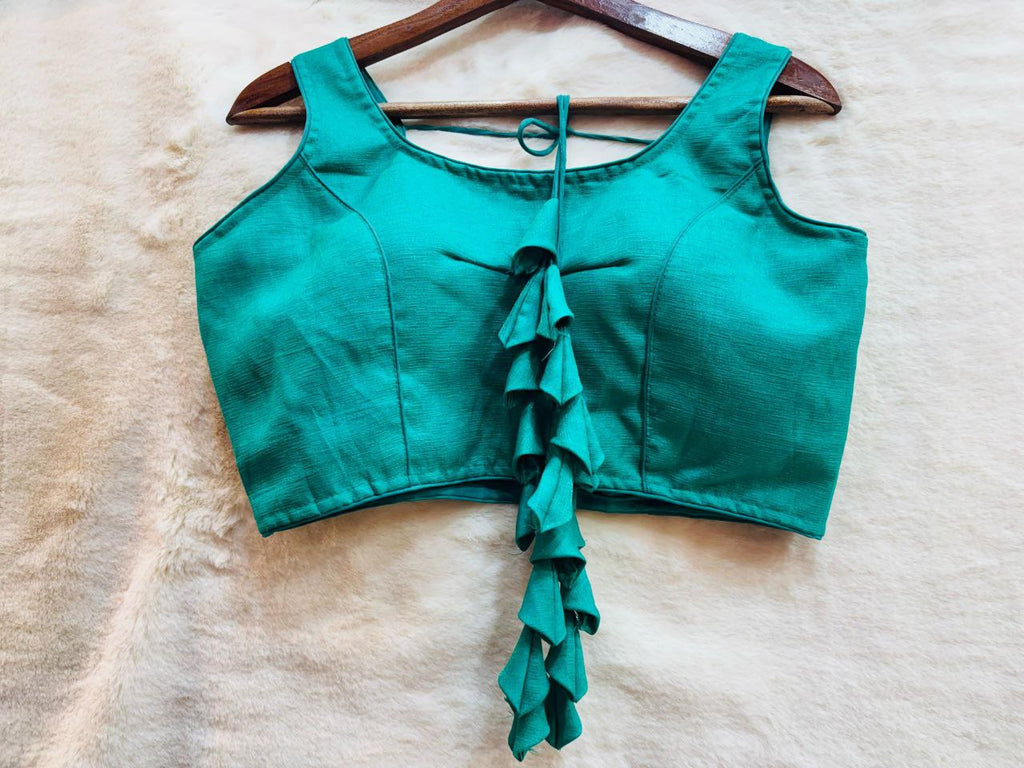 Raw Silk Sleeveless Blouse