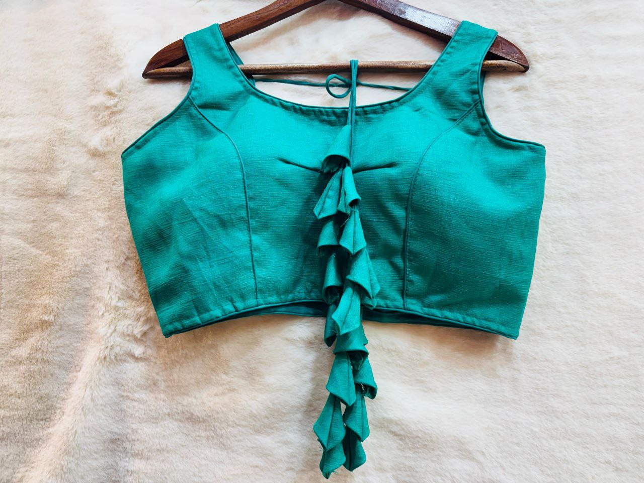 Raw Silk Sleeveless Blouse