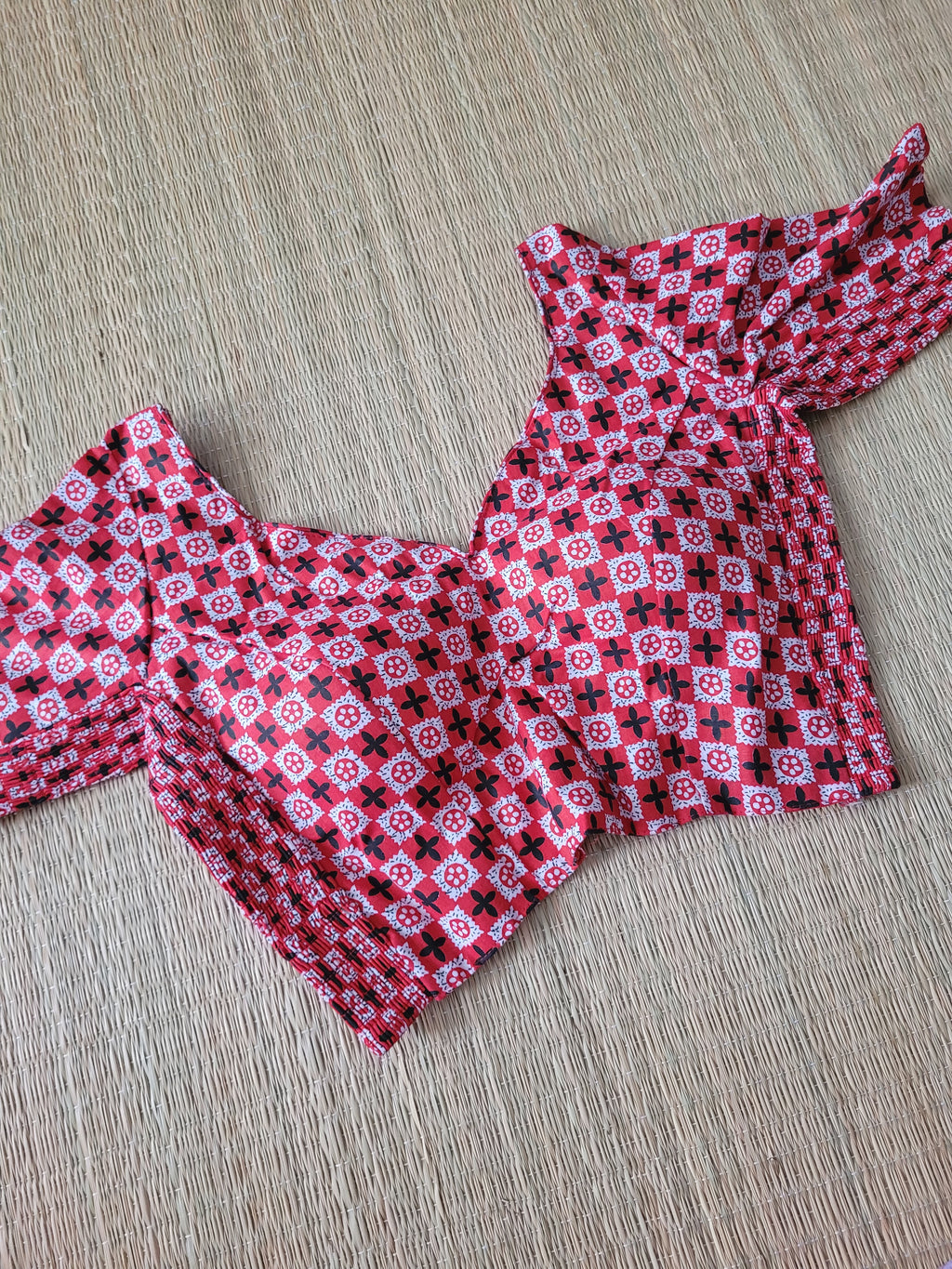 Stretchable Cotton Block Printed Blouse