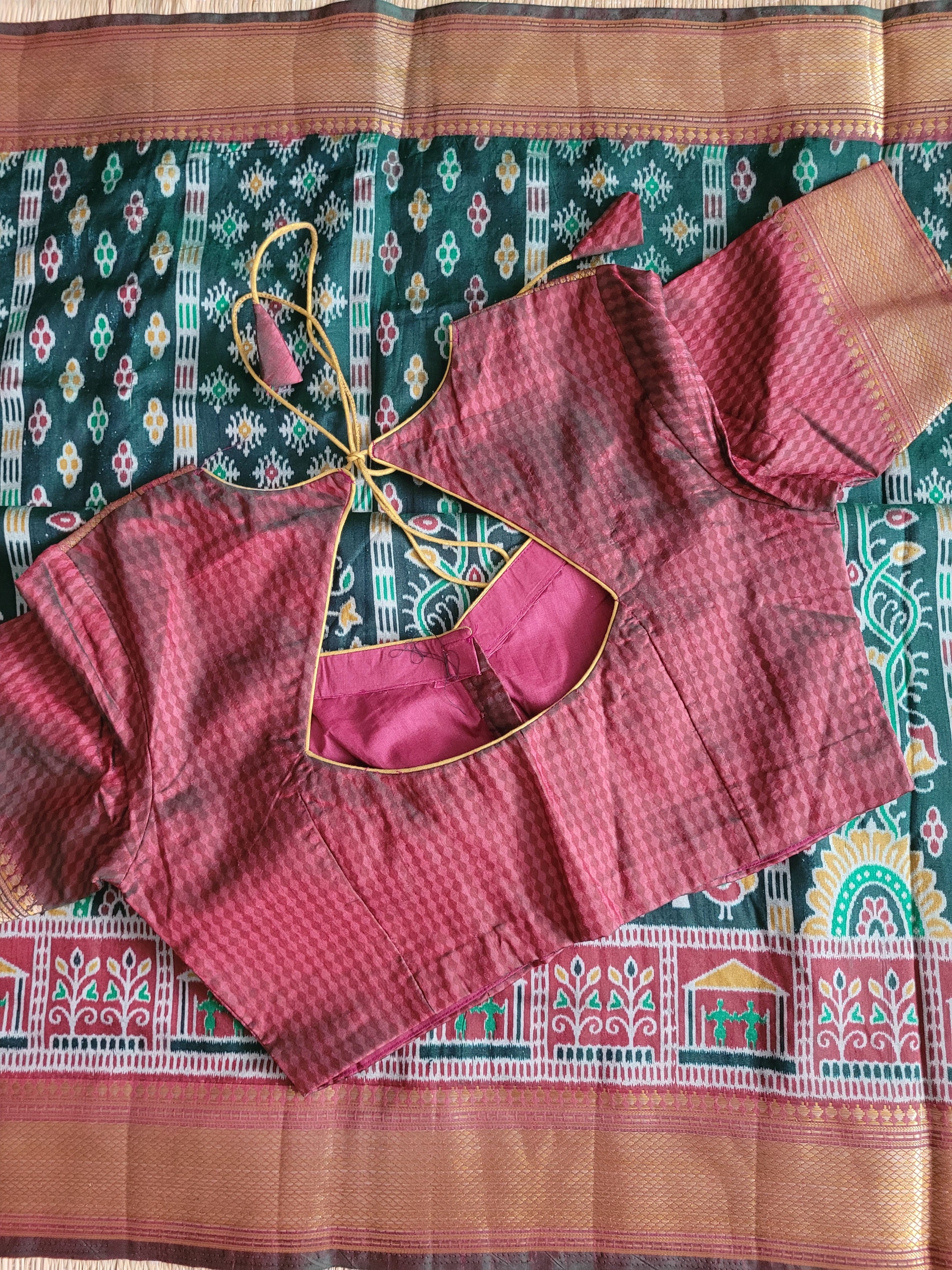 Semi Silk Saree With Pre-stitched Blouse