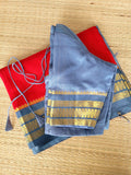 Red Kanjivaram Sico Saree With Blouse
