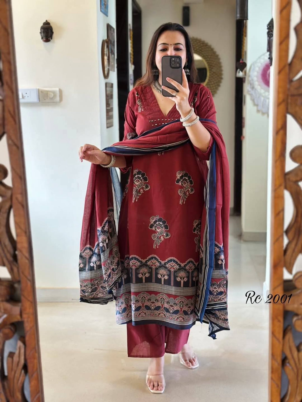 Ajrakh Block Printed Salwar Suit