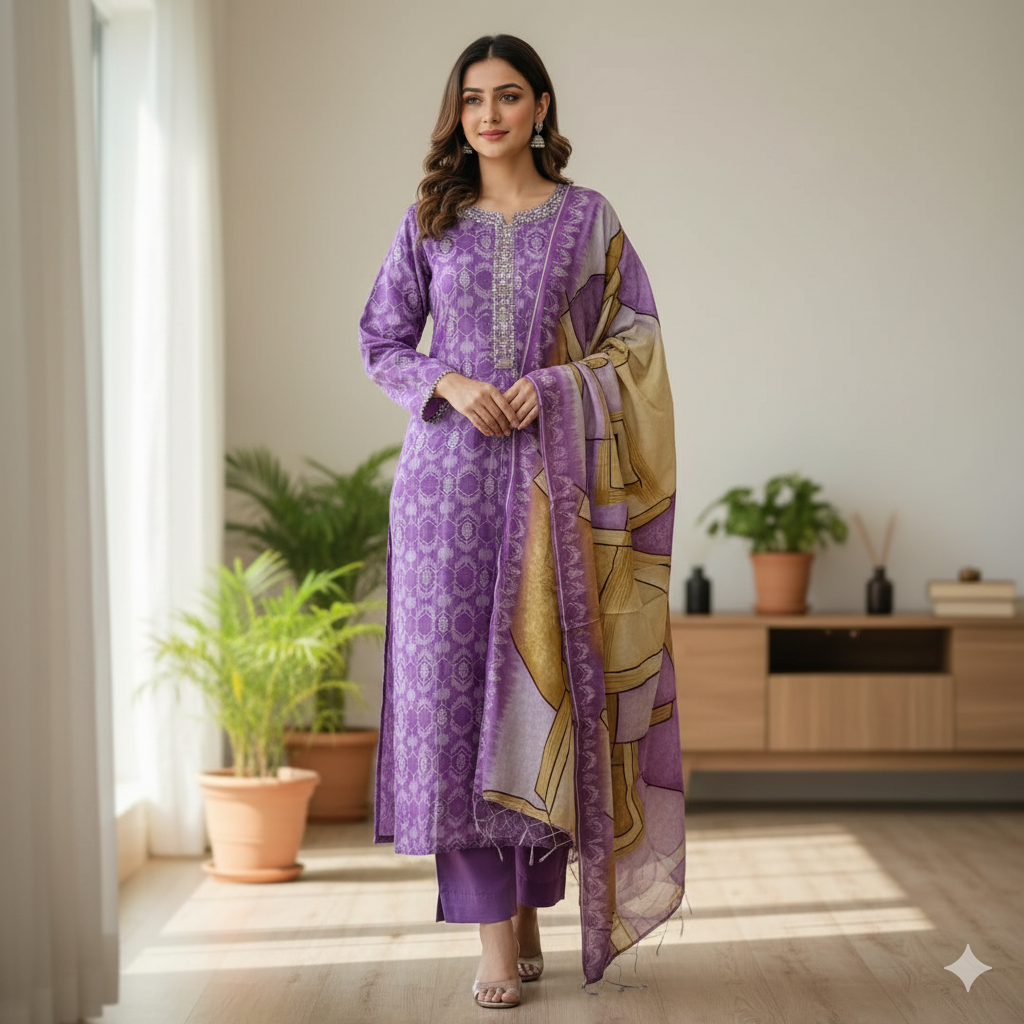 Muslin Silk Salwar Suit