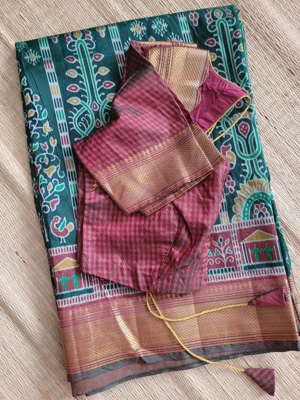 Semi Silk Saree With Pre-stitched Blouse