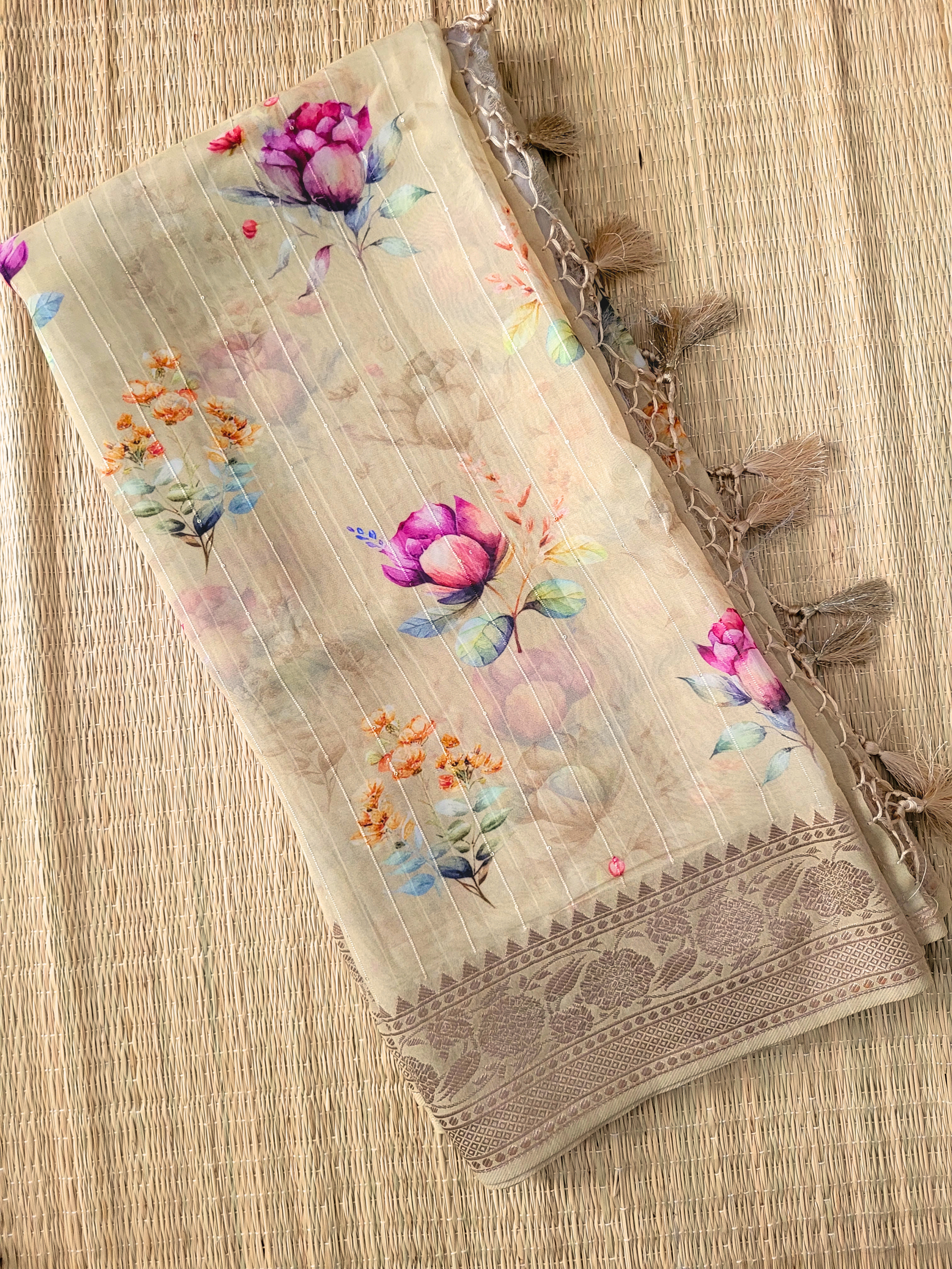 Banaras Georgette Printed Saree