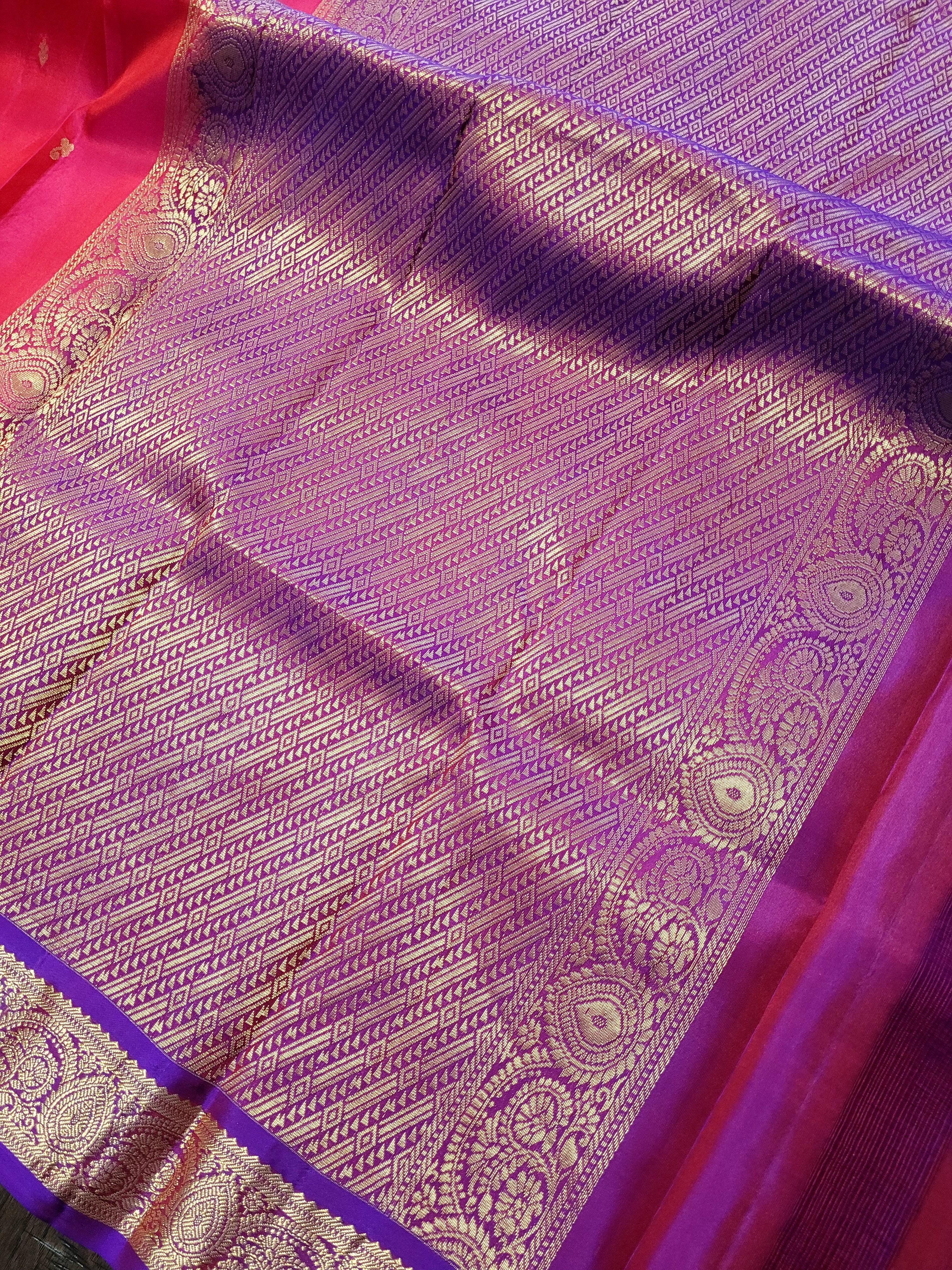 Rani Pink Kanchipuram Handloom Silk Saree