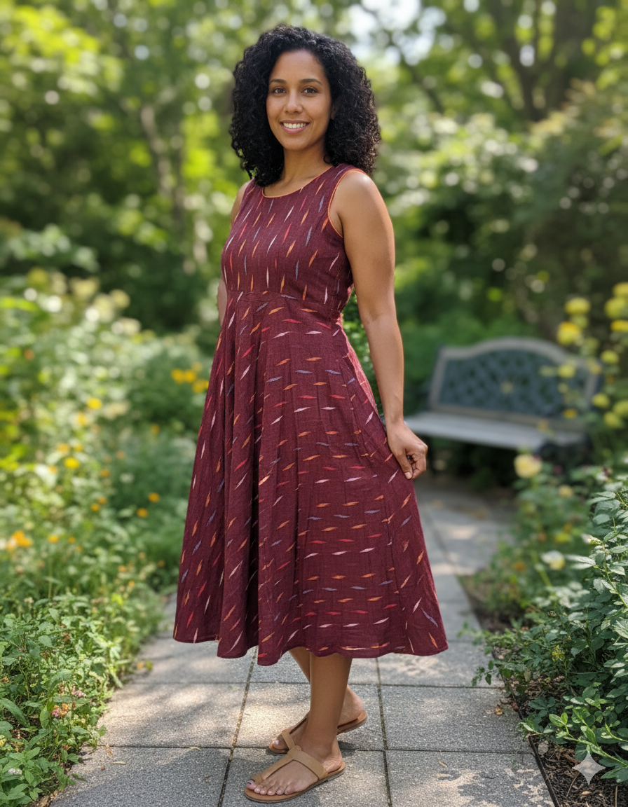 Ikkat Cotton Gown
