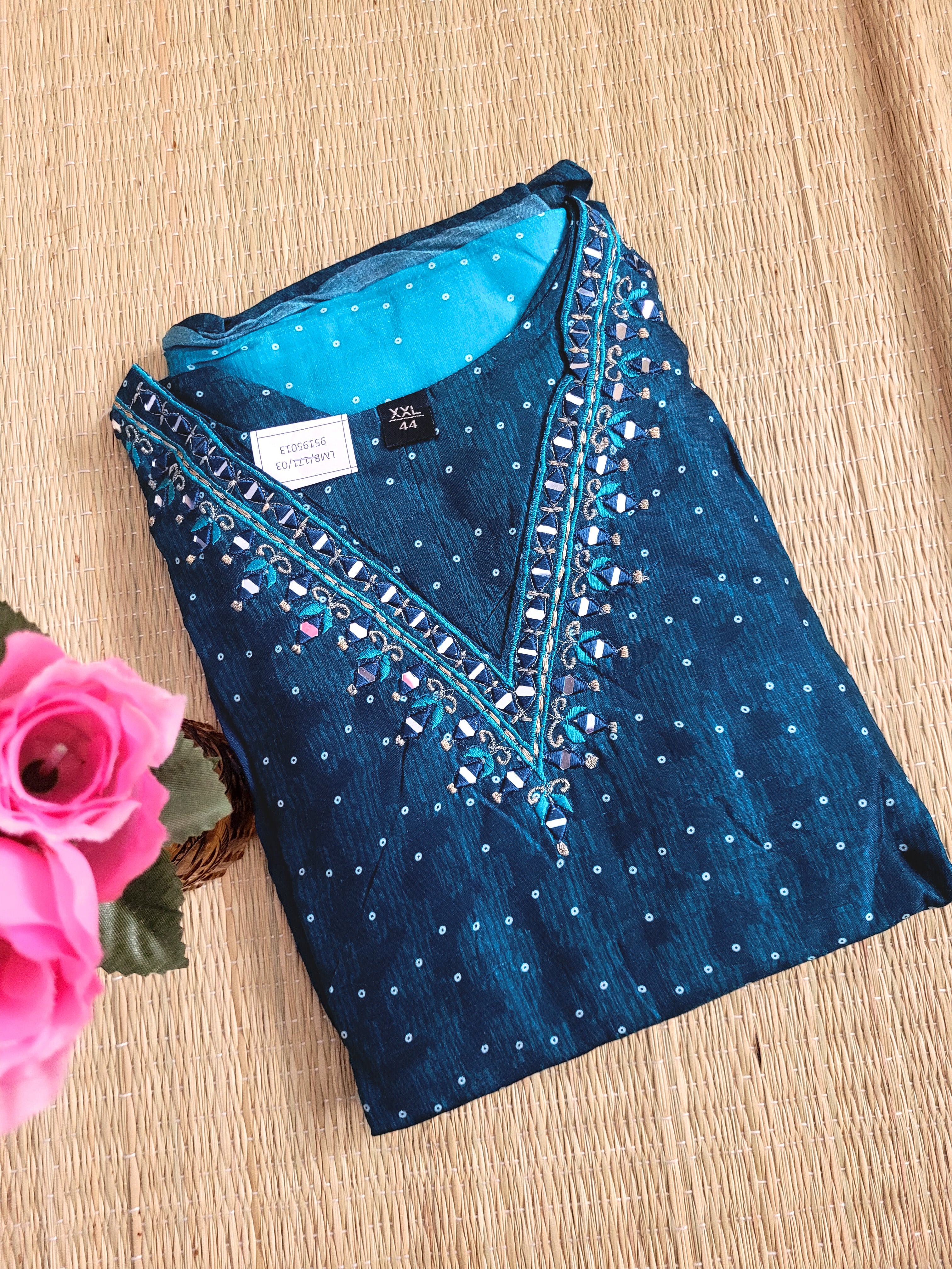 Crepe Bandhani Printed Salwar With Dupatta